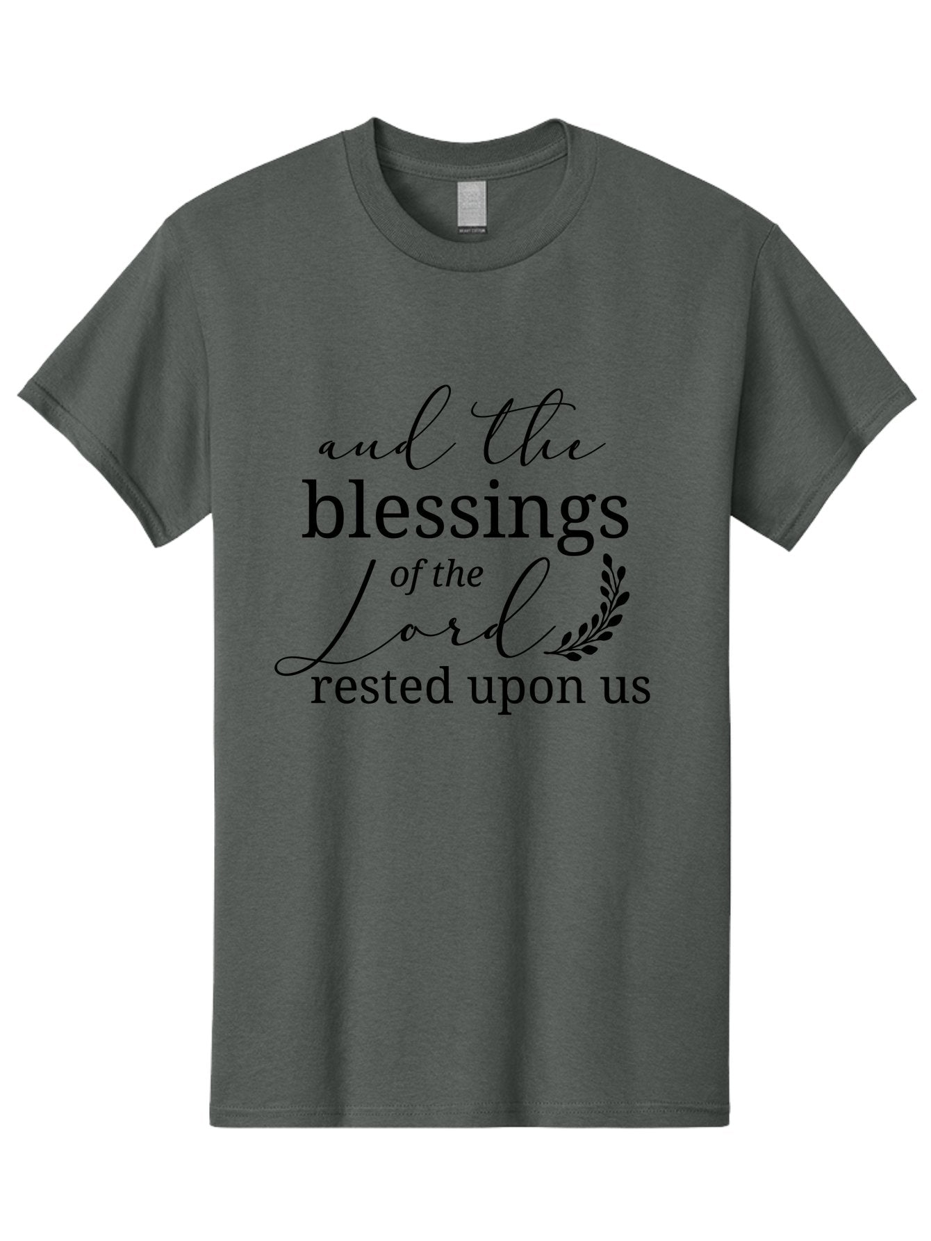 And-The-Blessings-Of-The-Lord-Rested-Upon-Us Men'S Graphic Tee, 100% Cotton, Comfortable Casual Summer Wear, Machine Washable, Inspirational Quote, Motivational Phrase, Blessings Of The Lord, Scripture Quote, Faith-Based Message, Aac472 8