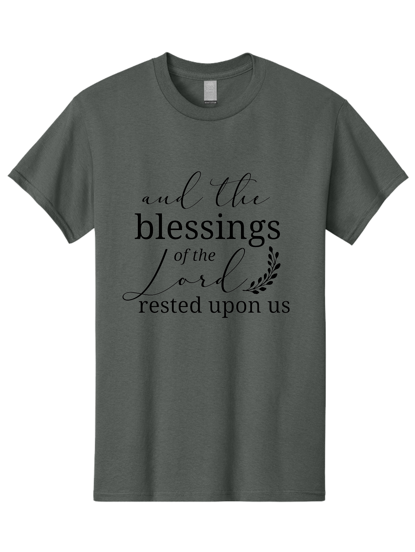 And-The-Blessings-Of-The-Lord-Rested-Upon-Us Men'S Graphic Tee, 100% Cotton, Comfortable Casual Summer Wear, Machine Washable, Inspirational Quote, Motivational Phrase, Blessings Of The Lord, Scripture Quote, Faith-Based Message, Aac472 11