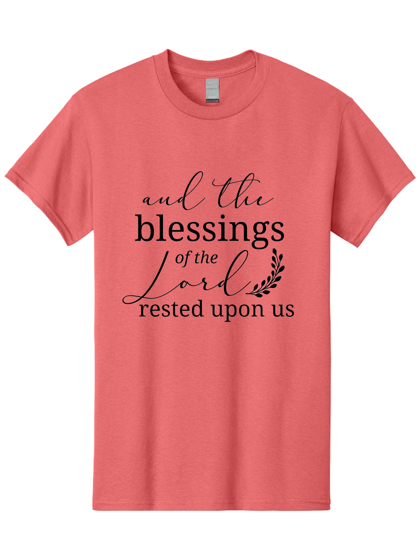 And-The-Blessings-Of-The-Lord-Rested-Upon-Us Men'S Graphic Tee, 100% Cotton, Comfortable Casual Summer Wear, Machine Washable, Inspirational Quote, Motivational Phrase, Blessings Of The Lord, Scripture Quote, Faith-Based Message, Aac472 3