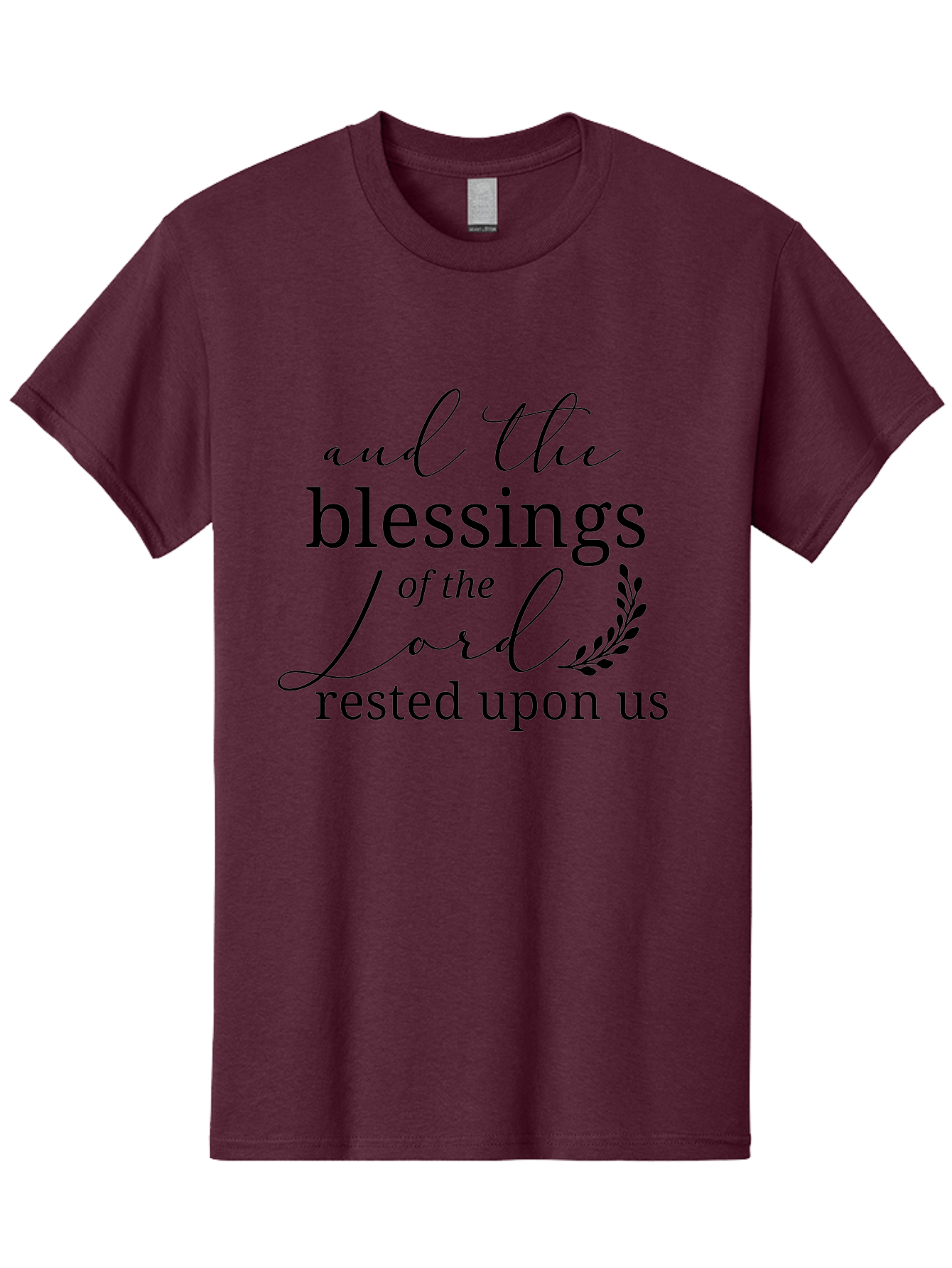 And-The-Blessings-Of-The-Lord-Rested-Upon-Us Men'S Graphic Tee, 100% Cotton, Comfortable Casual Summer Wear, Machine Washable, Inspirational Quote, Motivational Phrase, Blessings Of The Lord, Scripture Quote, Faith-Based Message, Aac472 9