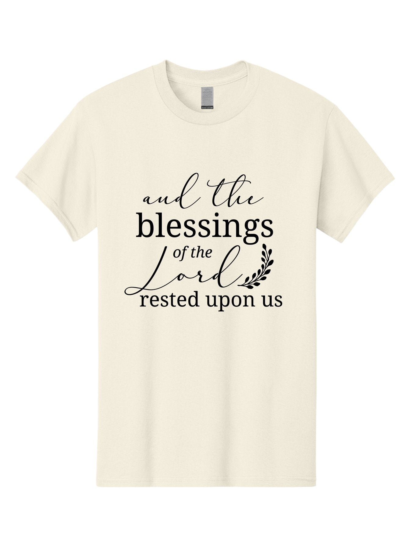 And-The-Blessings-Of-The-Lord-Rested-Upon-Us Men'S Graphic Tee, 100% Cotton, Comfortable Casual Summer Wear, Machine Washable, Inspirational Quote, Motivational Phrase, Blessings Of The Lord, Scripture Quote, Faith-Based Message, Aac472 12