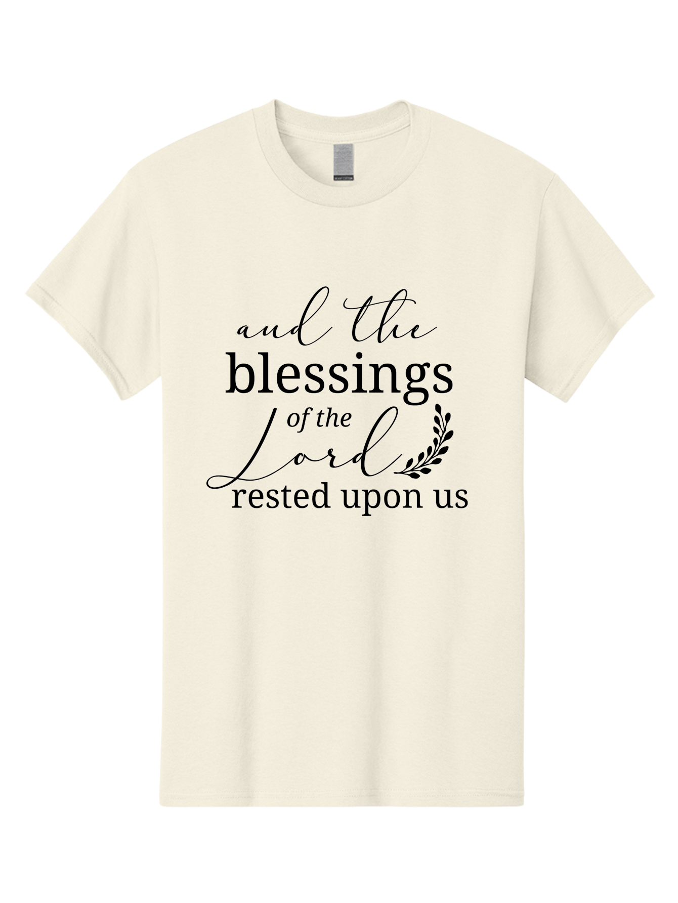 And-The-Blessings-Of-The-Lord-Rested-Upon-Us Men'S Graphic Tee, 100% Cotton, Comfortable Casual Summer Wear, Machine Washable, Inspirational Quote, Motivational Phrase, Blessings Of The Lord, Scripture Quote, Faith-Based Message, Aac472 5
