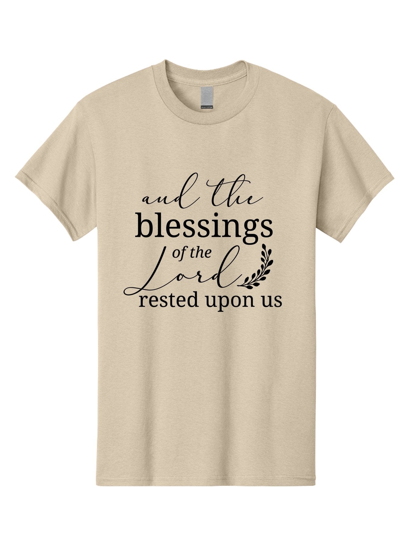 And-The-Blessings-Of-The-Lord-Rested-Upon-Us Men'S Graphic Tee, 100% Cotton, Comfortable Casual Summer Wear, Machine Washable, Inspirational Quote, Motivational Phrase, Blessings Of The Lord, Scripture Quote, Faith-Based Message, Aac472 7