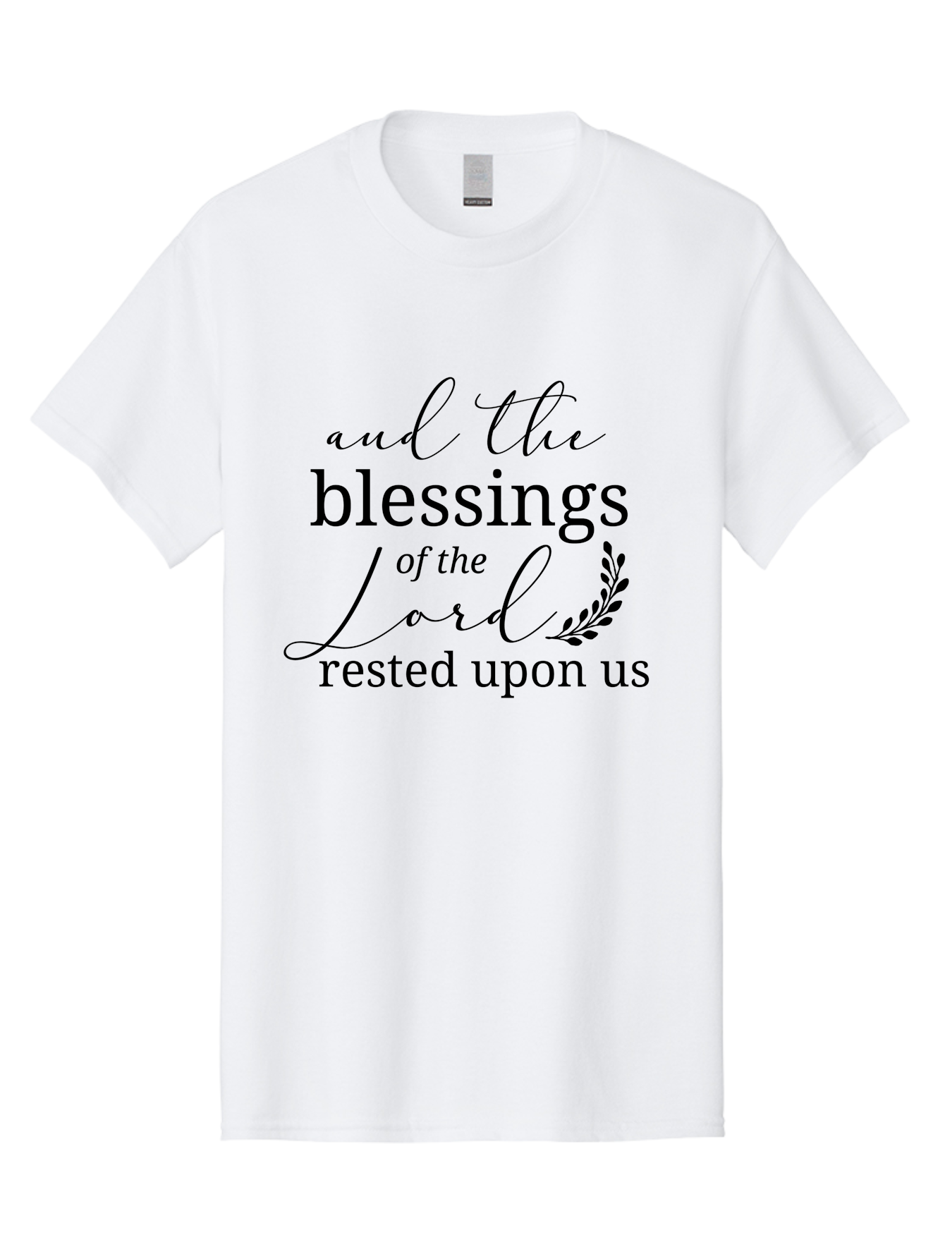 And-The-Blessings-Of-The-Lord-Rested-Upon-Us Men'S Graphic Tee, 100% Cotton, Comfortable Casual Summer Wear, Machine Washable, Inspirational Quote, Motivational Phrase, Blessings Of The Lord, Scripture Quote, Faith-Based Message, Aac472 15