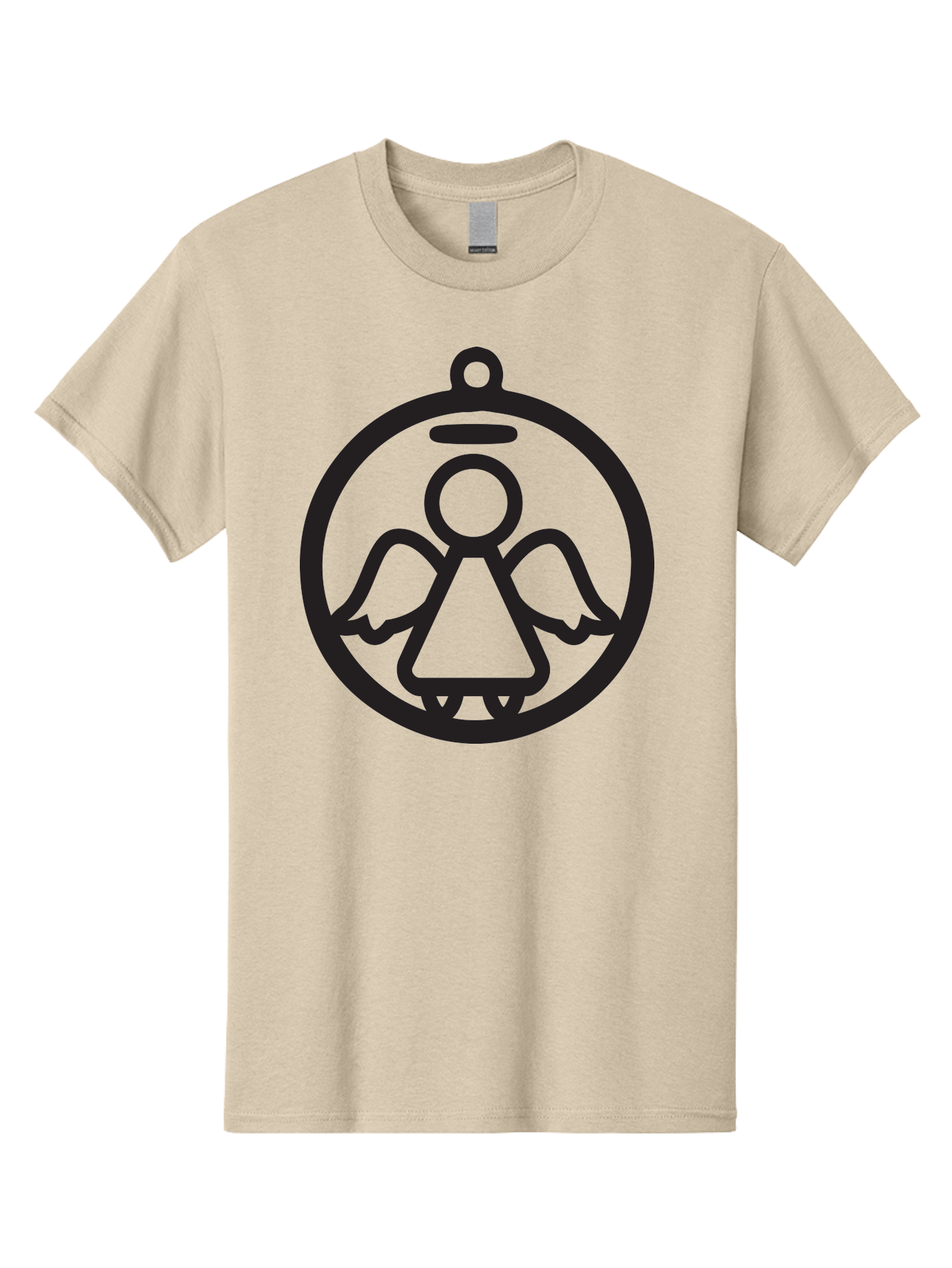Angel-Icon Men'S Graphic Tee, 100% Cotton, Comfortable Casual Summer Wear, Machine Washable, Angel Icon, Guardian Angel, Spiritual Symbol, Protection Charm, Minimalist Design, Winged Figure, Halo, Simple Graphics, Symbol Of Hope Aac473 25