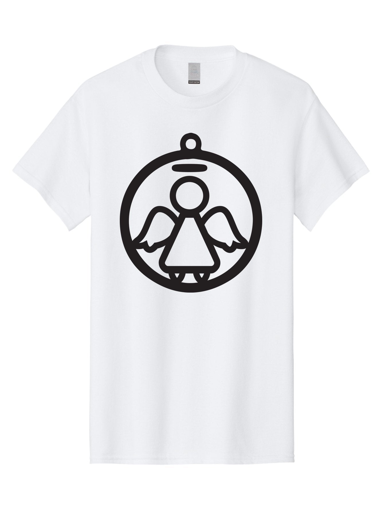 Angel-Icon Men'S Graphic Tee, 100% Cotton, Comfortable Casual Summer Wear, Machine Washable, Angel Icon, Guardian Angel, Spiritual Symbol, Protection Charm, Minimalist Design, Winged Figure, Halo, Simple Graphics, Symbol Of Hope Aac473 11