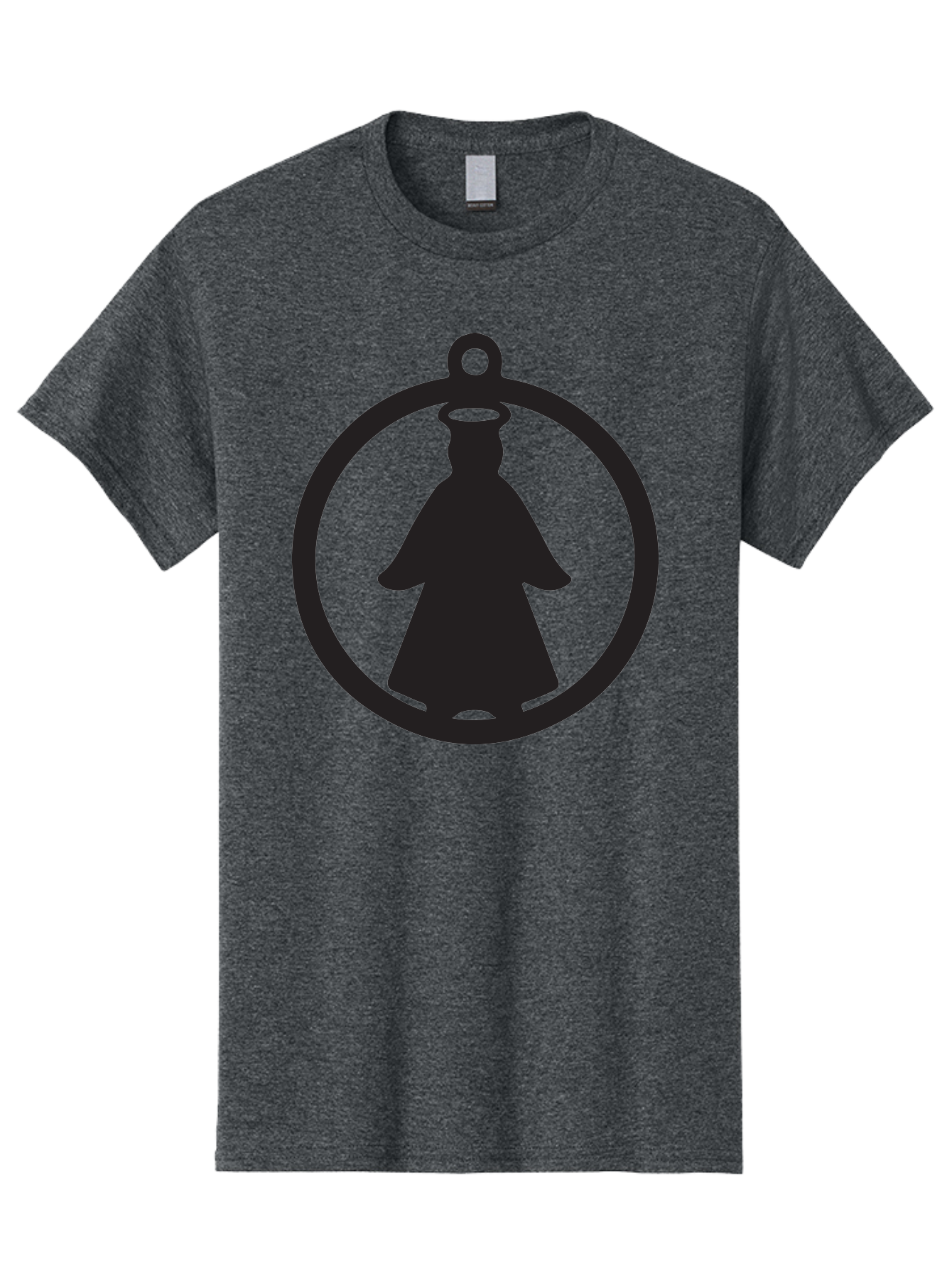 Angel-Pendant Men'S Graphic Tee, 100% Cotton, Comfortable Casual Summer Wear, Machine Washable, Angel Silhouette, Religious Symbol, Divine Presence, Spiritual Icon, Halo, Holy Figure, Religious Art, Sacred Imagery, Faith Symbol Aac474 17
