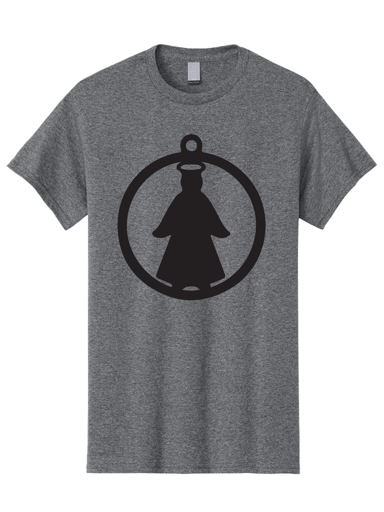 Angel-Pendant Men'S Graphic Tee, 100% Cotton, Comfortable Casual Summer Wear, Machine Washable, Angel Silhouette, Religious Symbol, Divine Presence, Spiritual Icon, Halo, Holy Figure, Religious Art, Sacred Imagery, Faith Symbol Aac474 25