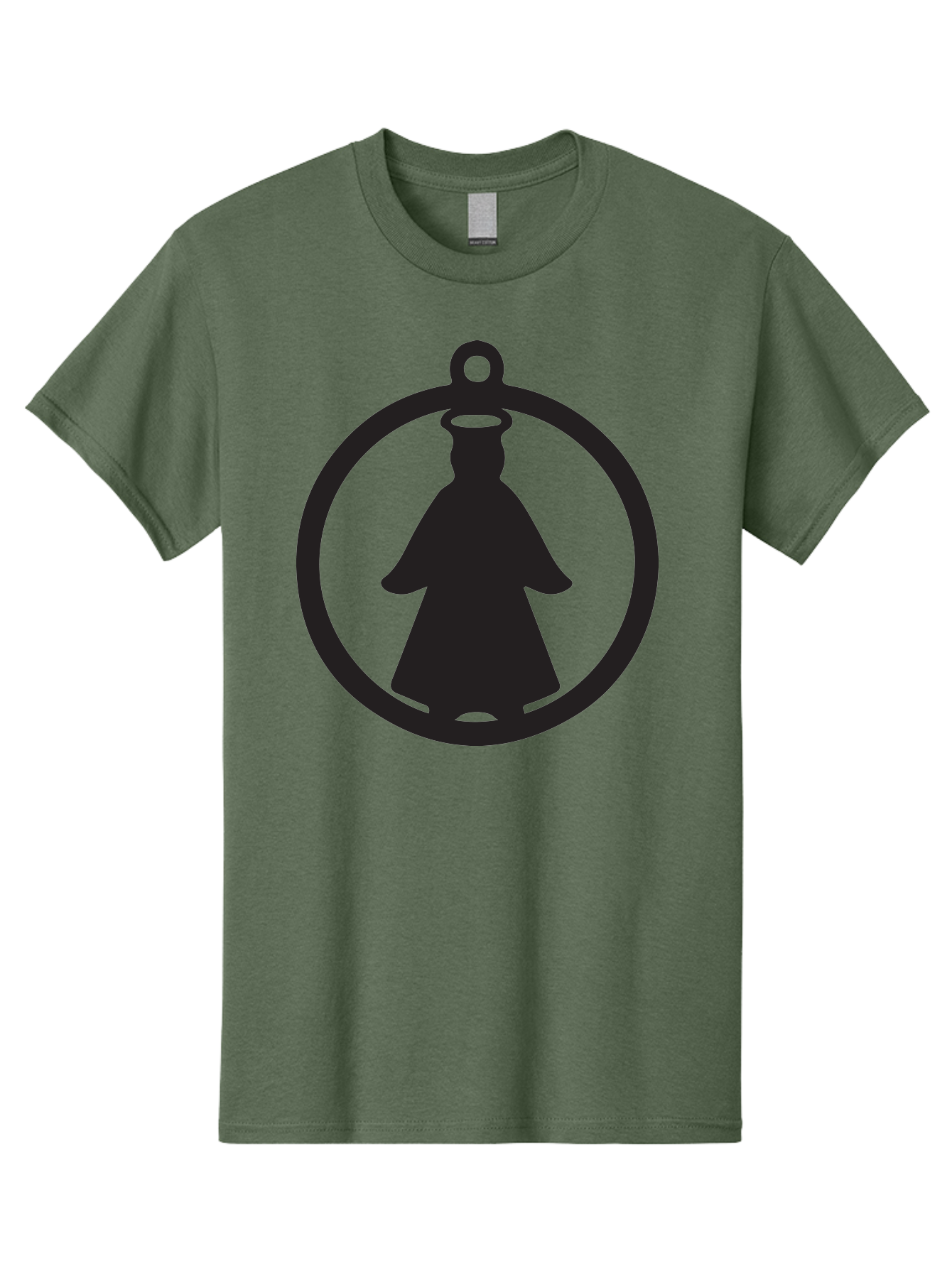 Angel-Pendant Men'S Graphic Tee, 100% Cotton, Comfortable Casual Summer Wear, Machine Washable, Angel Silhouette, Religious Symbol, Divine Presence, Spiritual Icon, Halo, Holy Figure, Religious Art, Sacred Imagery, Faith Symbol Aac474 21