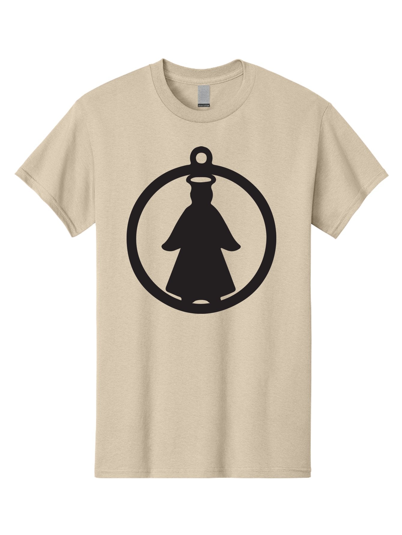 Angel-Pendant Men'S Graphic Tee, 100% Cotton, Comfortable Casual Summer Wear, Machine Washable, Angel Silhouette, Religious Symbol, Divine Presence, Spiritual Icon, Halo, Holy Figure, Religious Art, Sacred Imagery, Faith Symbol Aac474 14