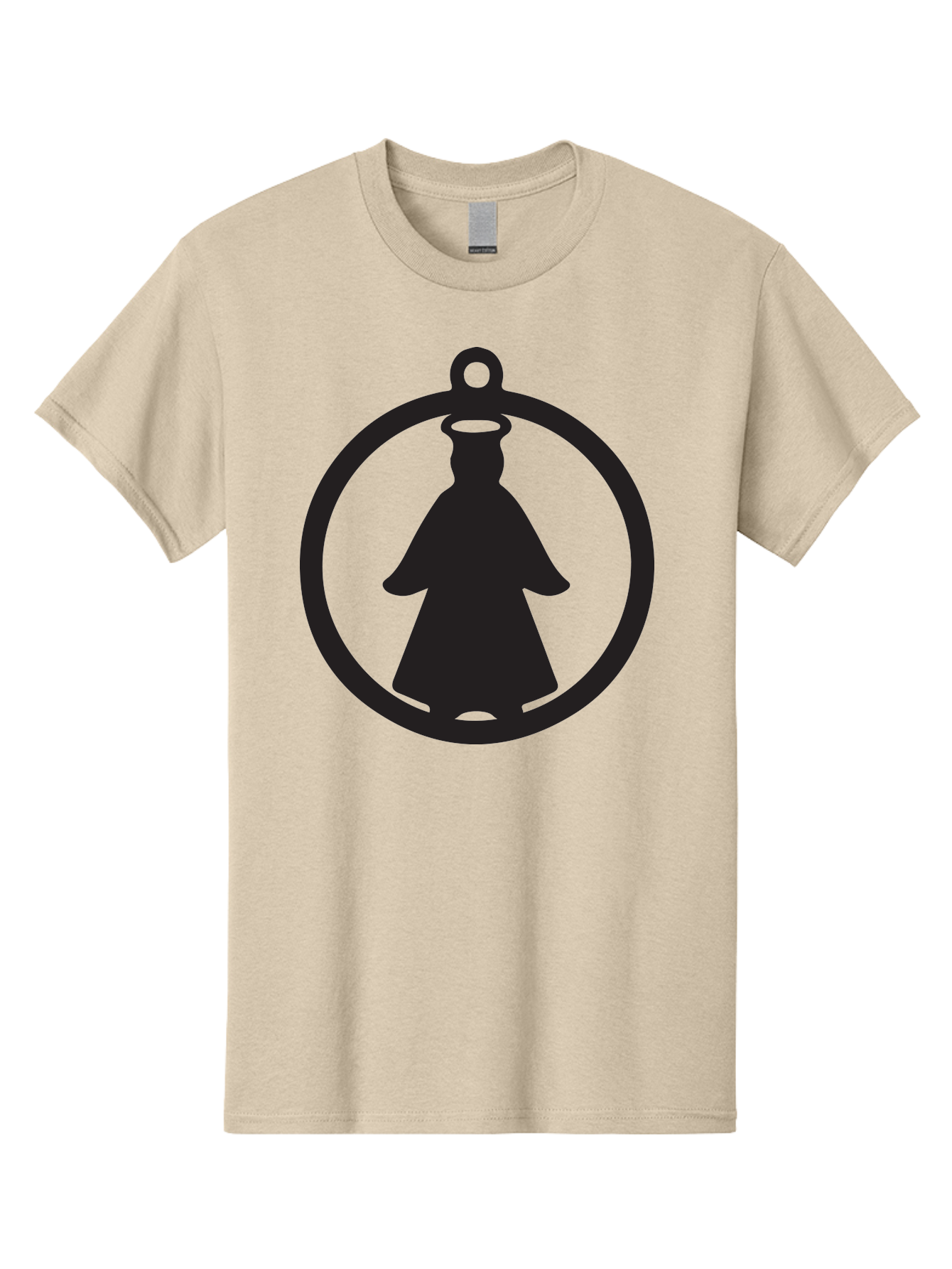 Angel-Pendant Men'S Graphic Tee, 100% Cotton, Comfortable Casual Summer Wear, Machine Washable, Angel Silhouette, Religious Symbol, Divine Presence, Spiritual Icon, Halo, Holy Figure, Religious Art, Sacred Imagery, Faith Symbol Aac474 3