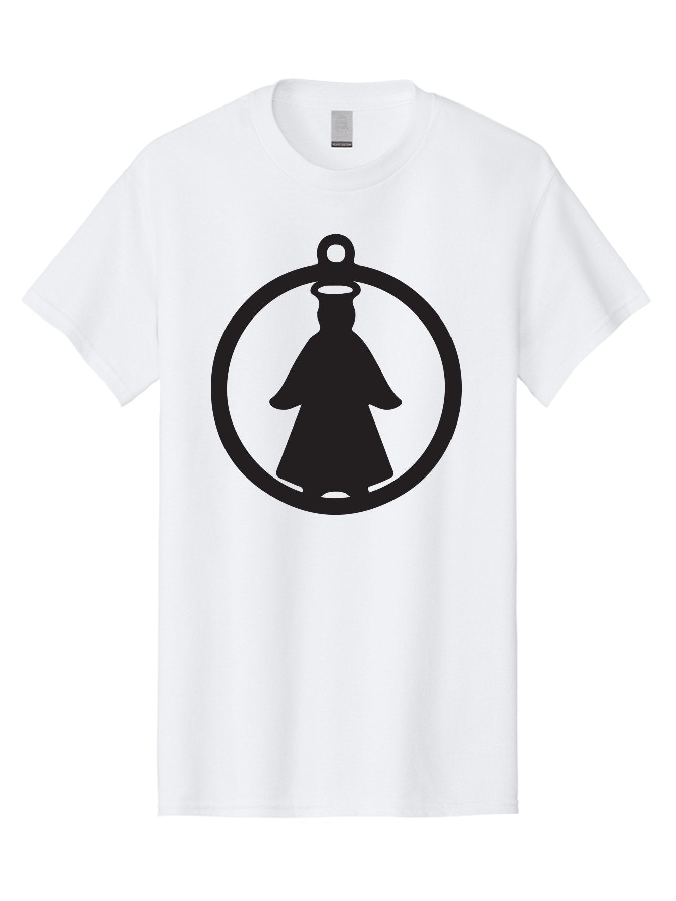 Angel-Pendant Men'S Graphic Tee, 100% Cotton, Comfortable Casual Summer Wear, Machine Washable, Angel Silhouette, Religious Symbol, Divine Presence, Spiritual Icon, Halo, Holy Figure, Religious Art, Sacred Imagery, Faith Symbol Aac474 8