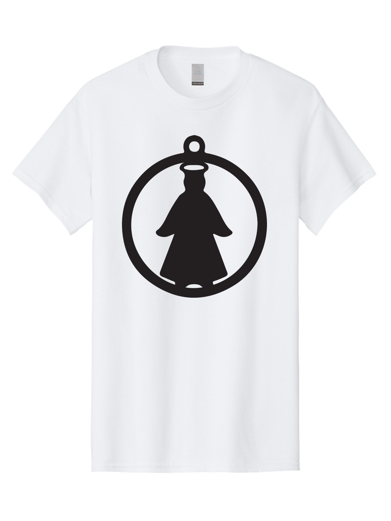 Angel-Pendant Men'S Graphic Tee, 100% Cotton, Comfortable Casual Summer Wear, Machine Washable, Angel Silhouette, Religious Symbol, Divine Presence, Spiritual Icon, Halo, Holy Figure, Religious Art, Sacred Imagery, Faith Symbol Aac474 11