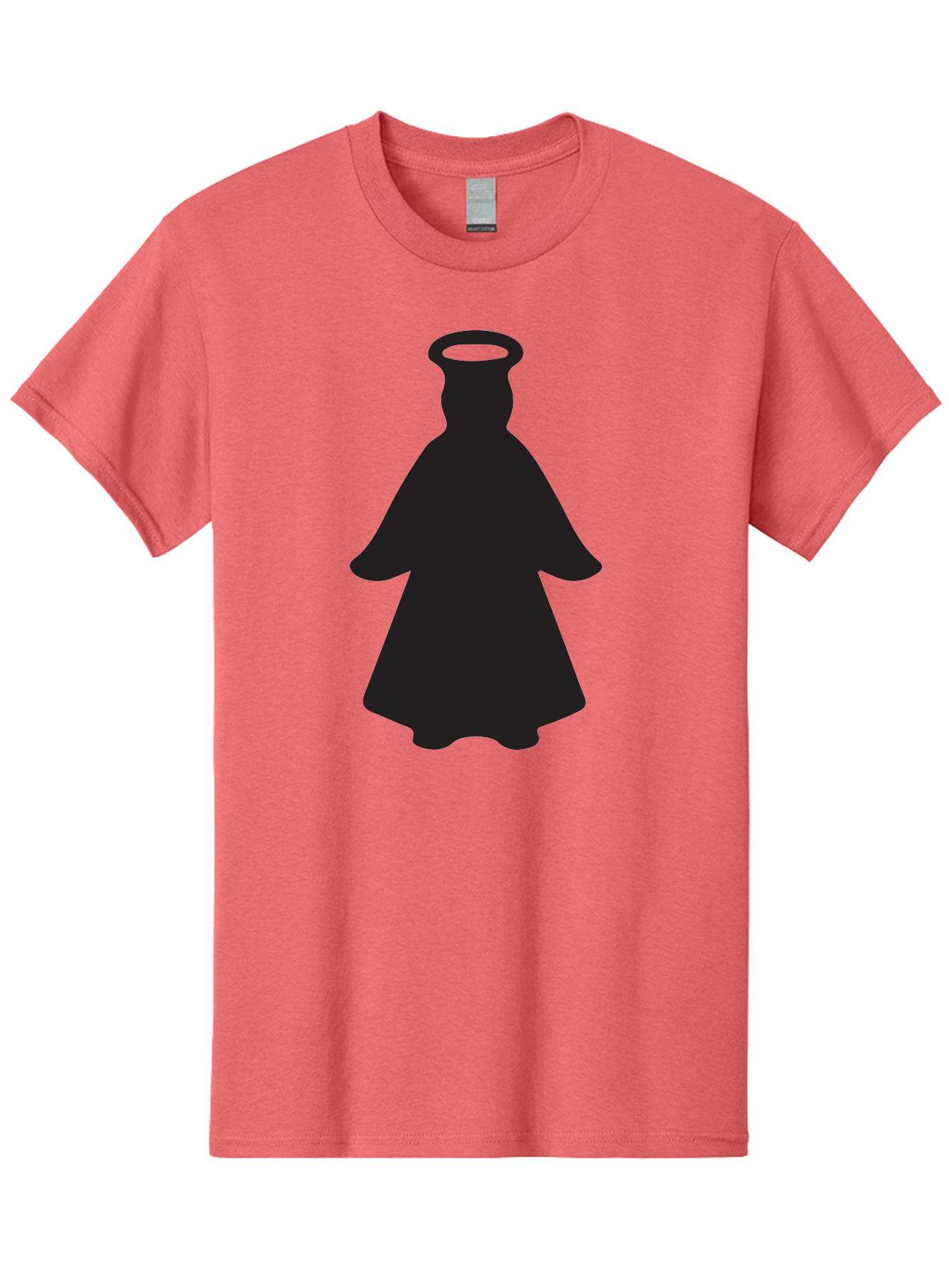 Angel-Silhouette Men'S Graphic Tee, 100% Cotton, Comfortable Casual Summer Wear, Machine Washable, Angel Silhouette, Divine Being, Spiritual Figure, Halo Effect, Faith Symbol, Religious Icon, Sacred Imagery, Guardian Angel, Mystic Character Aac475 23