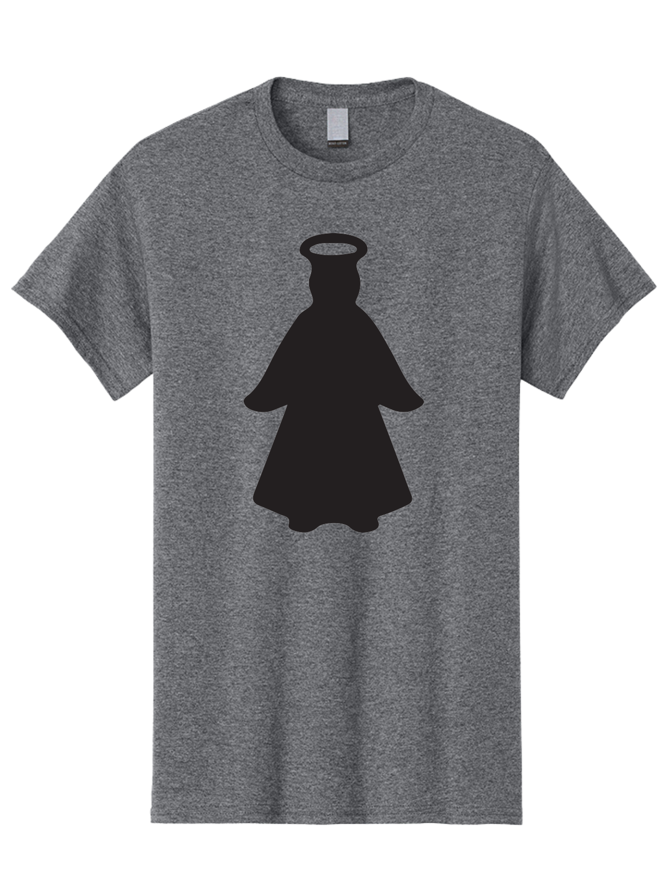 Angel-Silhouette Men'S Graphic Tee, 100% Cotton, Comfortable Casual Summer Wear, Machine Washable, Angel Silhouette, Divine Being, Spiritual Figure, Halo Effect, Faith Symbol, Religious Icon, Sacred Imagery, Guardian Angel, Mystic Character Aac475 3