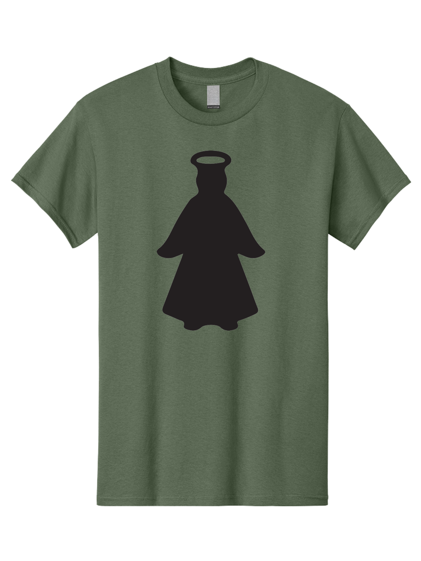 Angel-Silhouette Men'S Graphic Tee, 100% Cotton, Comfortable Casual Summer Wear, Machine Washable, Angel Silhouette, Divine Being, Spiritual Figure, Halo Effect, Faith Symbol, Religious Icon, Sacred Imagery, Guardian Angel, Mystic Character Aac475 25