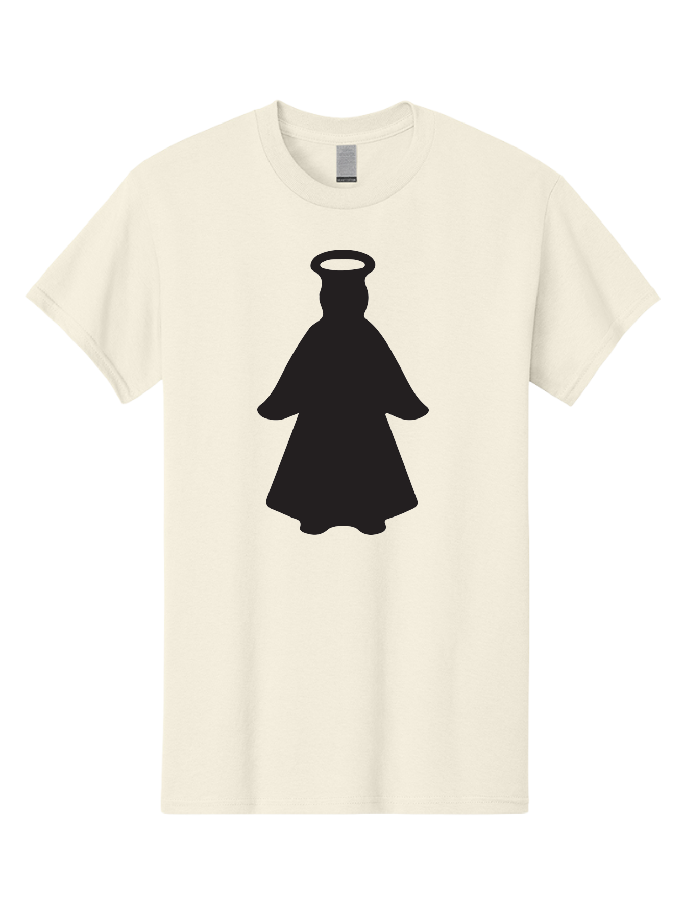 Angel-Silhouette Men'S Graphic Tee, 100% Cotton, Comfortable Casual Summer Wear, Machine Washable, Angel Silhouette, Divine Being, Spiritual Figure, Halo Effect, Faith Symbol, Religious Icon, Sacred Imagery, Guardian Angel, Mystic Character Aac475 19