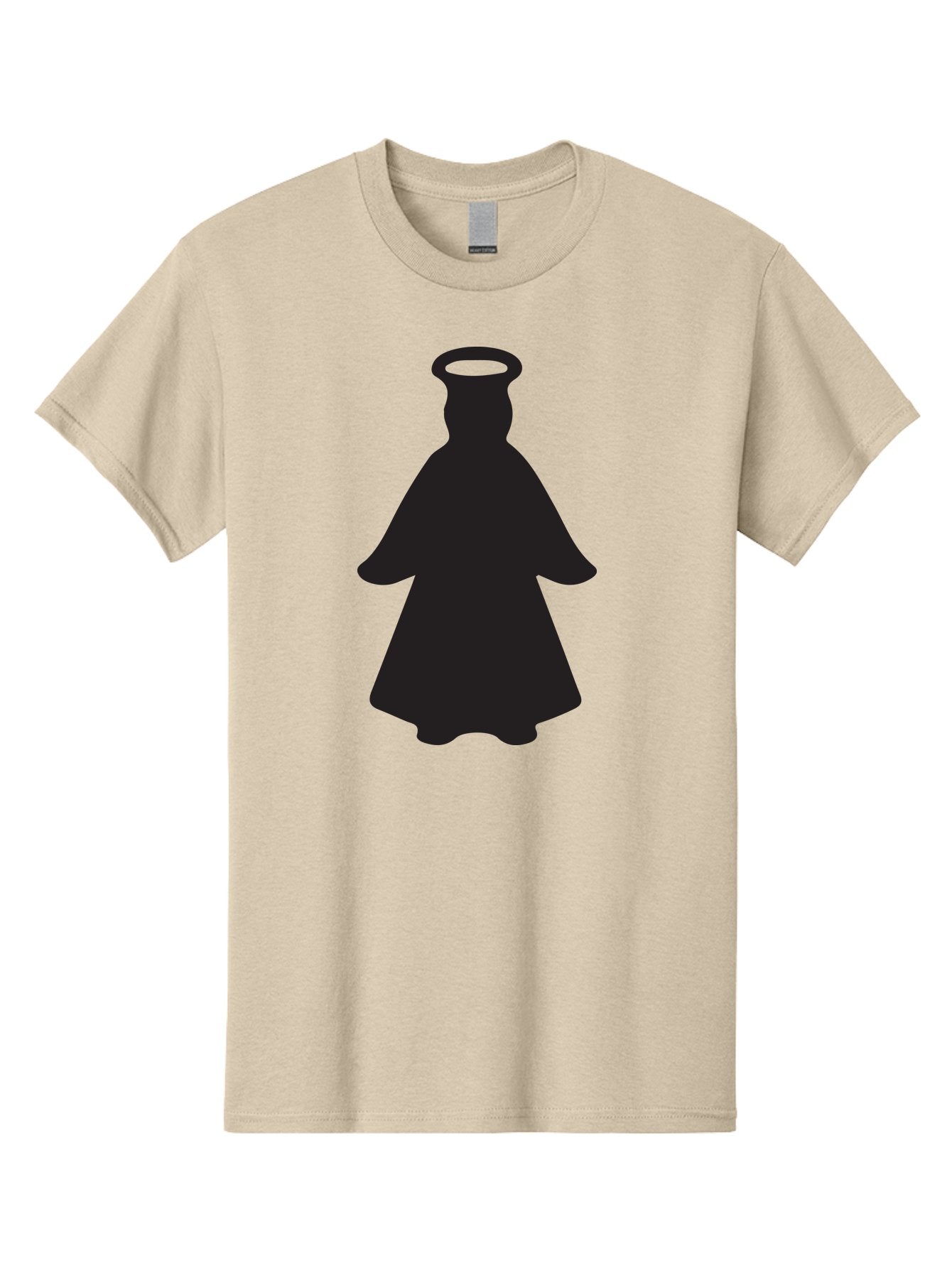 Angel-Silhouette Men'S Graphic Tee, 100% Cotton, Comfortable Casual Summer Wear, Machine Washable, Angel Silhouette, Divine Being, Spiritual Figure, Halo Effect, Faith Symbol, Religious Icon, Sacred Imagery, Guardian Angel, Mystic Character Aac475 5