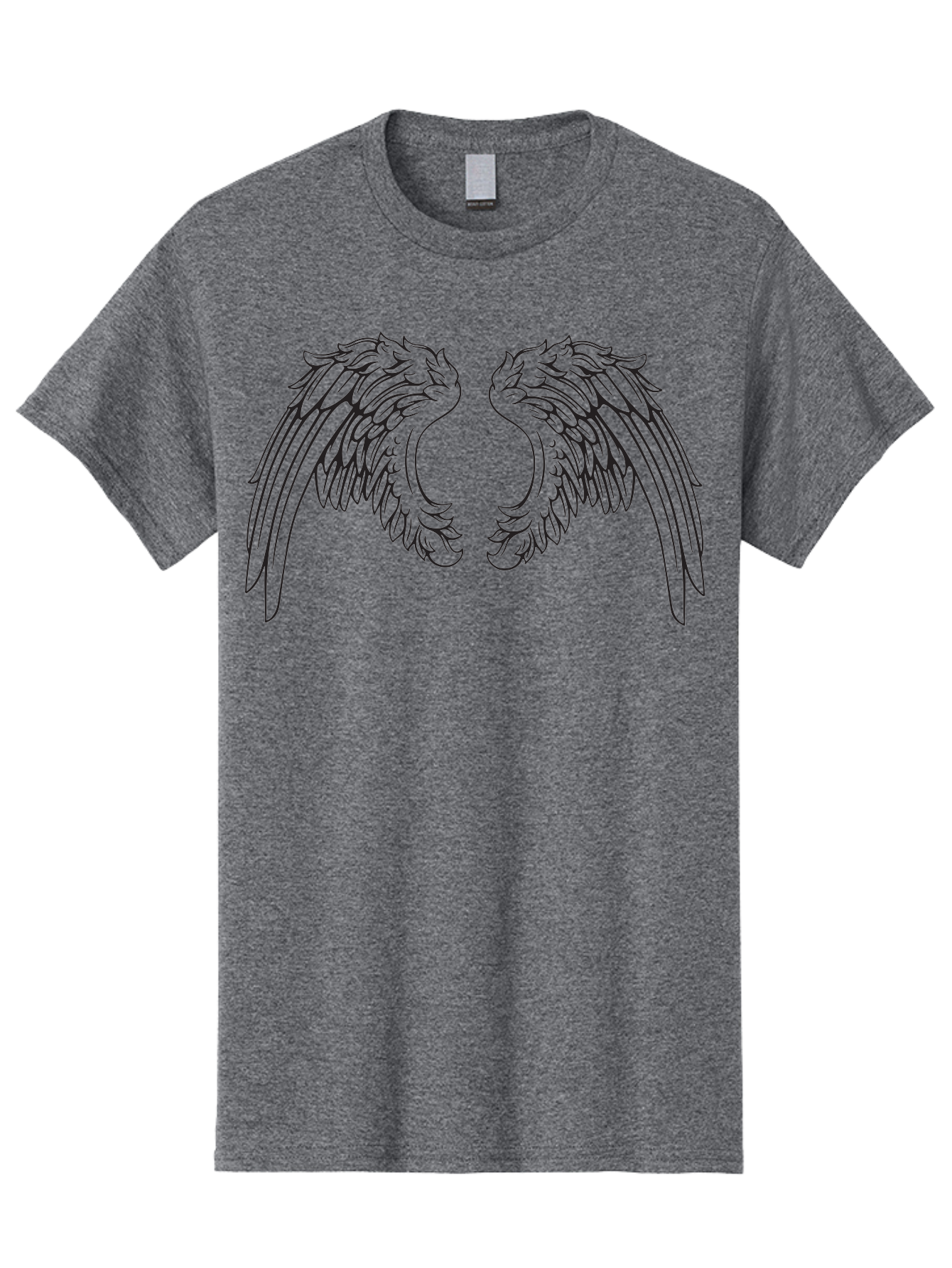 Angel-Wings Men'S Graphic Tee, 100% Cotton, Comfortable Casual Summer Wear, Machine Washable, Angel Wings, Wing Illustration, Feathered Wings, Spiritual Symbolism, Divine Protection, Mystical Art, Wing Design, Ethereal Elegance Aac478 7