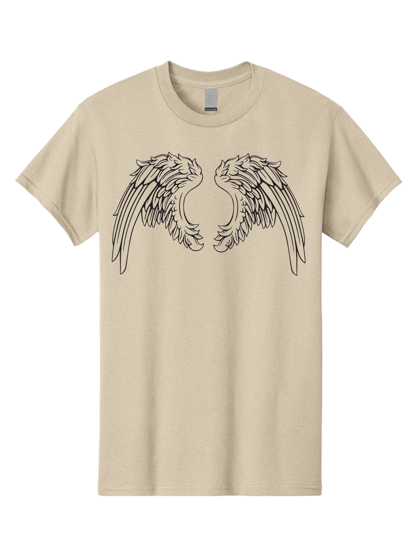 Angel-Wings Men'S Graphic Tee, 100% Cotton, Comfortable Casual Summer Wear, Machine Washable, Angel Wings, Wing Illustration, Feathered Wings, Spiritual Symbolism, Divine Protection, Mystical Art, Wing Design, Ethereal Elegance Aac478 5