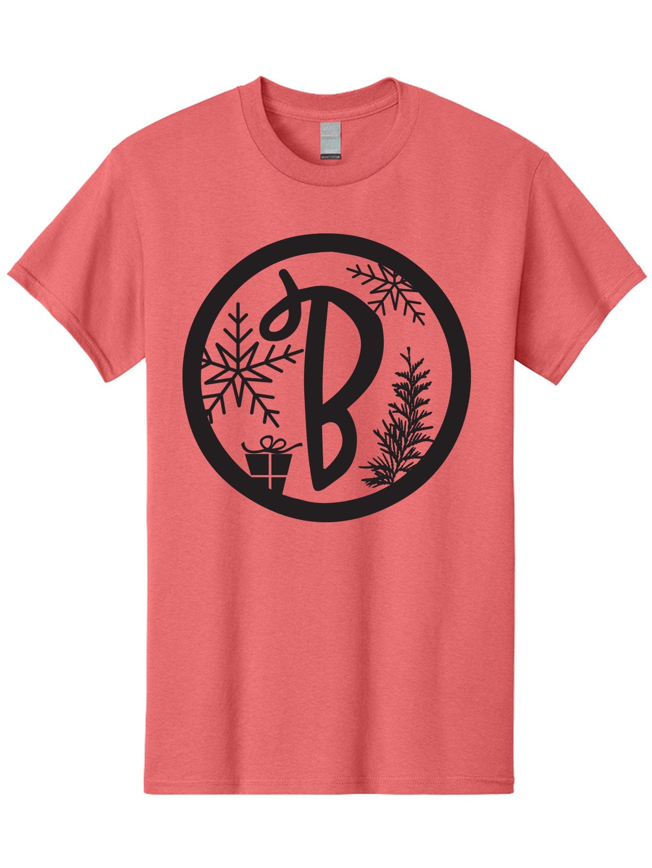 B Men'S Graphic Tee, 100% Cotton, Comfortable Casual Summer Wear, Machine Washable, Christmas Gift, Snowflake, Festive Decorations, Holly Leaves, Holiday Season, Winter Wonderland, Winter Holidays, Gift Box, Christmas Theme Aac484 4