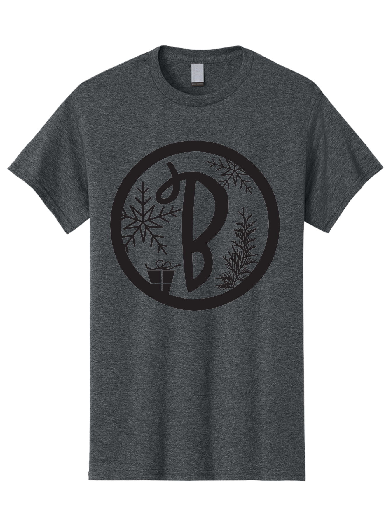B Men'S Graphic Tee, 100% Cotton, Comfortable Casual Summer Wear, Machine Washable, Christmas Gift, Snowflake, Festive Decorations, Holly Leaves, Holiday Season, Winter Wonderland, Winter Holidays, Gift Box, Christmas Theme Aac484 5