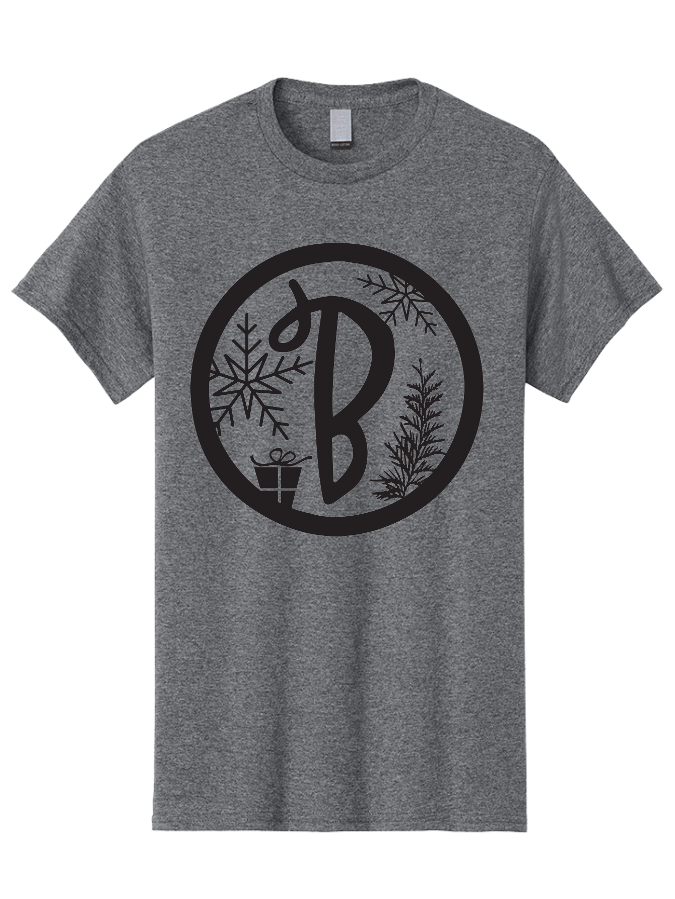 B Men'S Graphic Tee, 100% Cotton, Comfortable Casual Summer Wear, Machine Washable, Christmas Gift, Snowflake, Festive Decorations, Holly Leaves, Holiday Season, Winter Wonderland, Winter Holidays, Gift Box, Christmas Theme Aac484 17