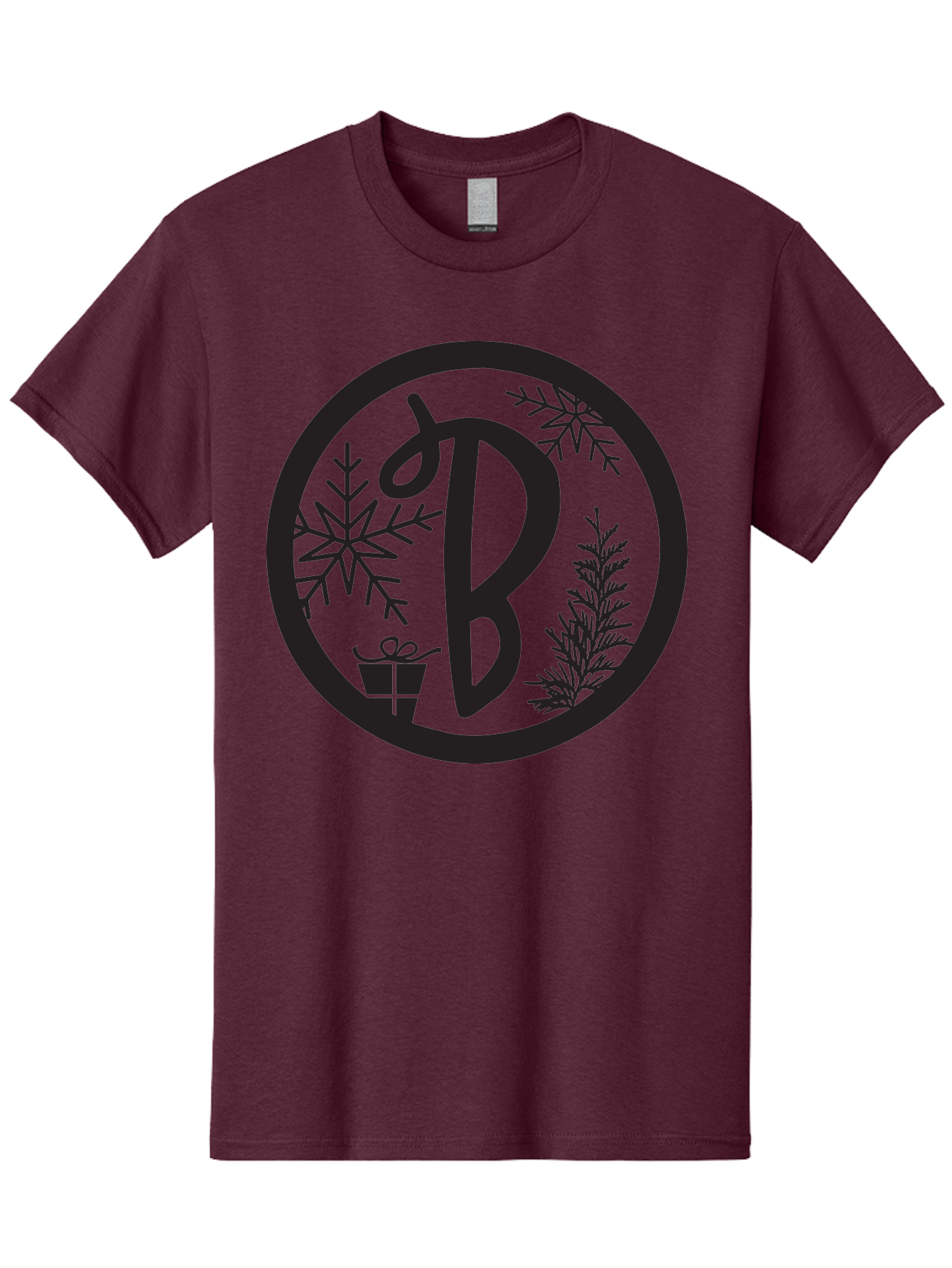 B Men'S Graphic Tee, 100% Cotton, Comfortable Casual Summer Wear, Machine Washable, Christmas Gift, Snowflake, Festive Decorations, Holly Leaves, Holiday Season, Winter Wonderland, Winter Holidays, Gift Box, Christmas Theme Aac484 7