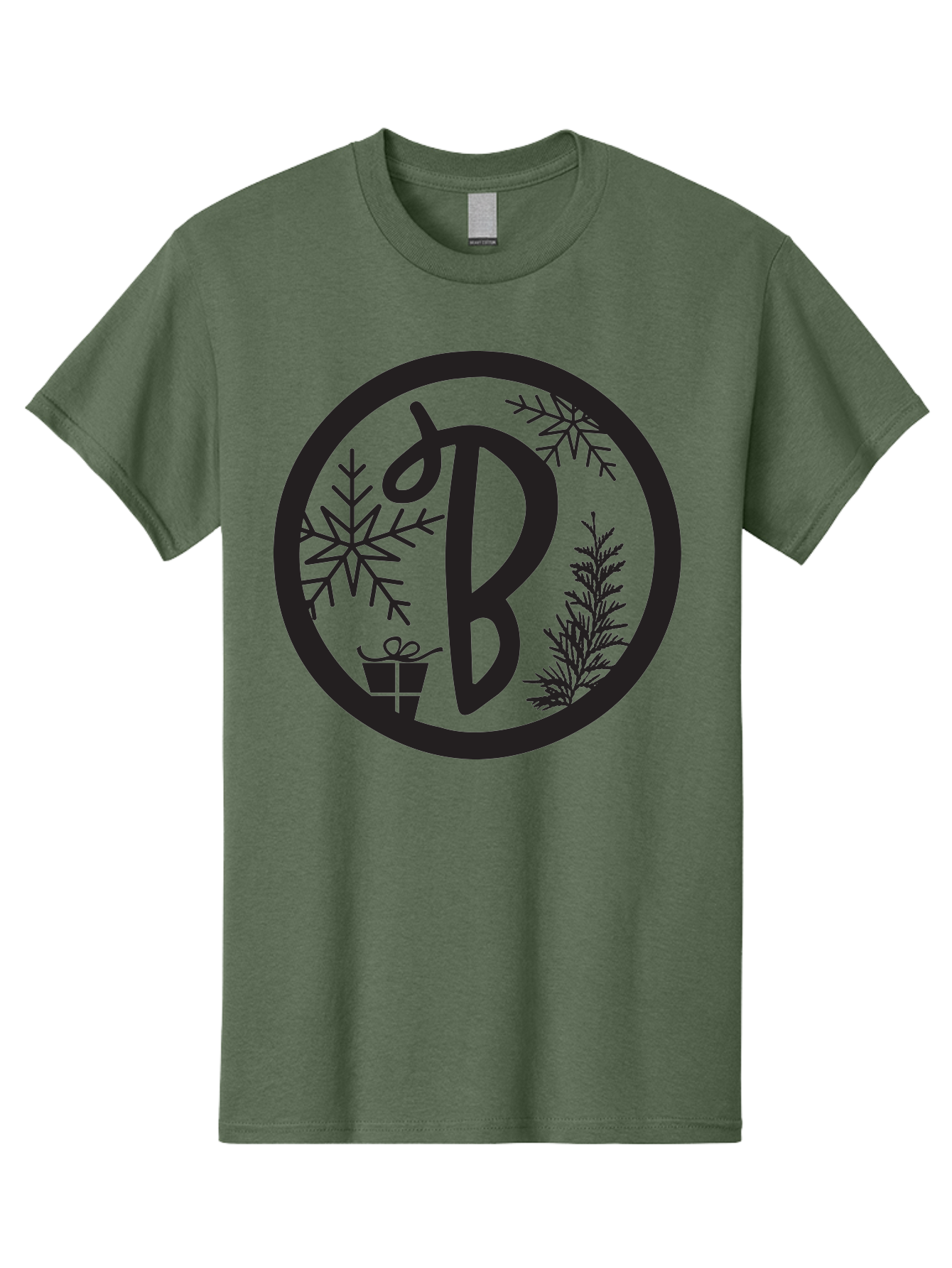 B Men'S Graphic Tee, 100% Cotton, Comfortable Casual Summer Wear, Machine Washable, Christmas Gift, Snowflake, Festive Decorations, Holly Leaves, Holiday Season, Winter Wonderland, Winter Holidays, Gift Box, Christmas Theme Aac484 19