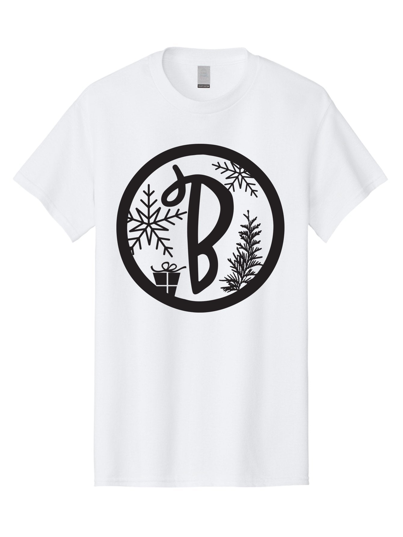 B Men'S Graphic Tee, 100% Cotton, Comfortable Casual Summer Wear, Machine Washable, Christmas Gift, Snowflake, Festive Decorations, Holly Leaves, Holiday Season, Winter Wonderland, Winter Holidays, Gift Box, Christmas Theme Aac484 14