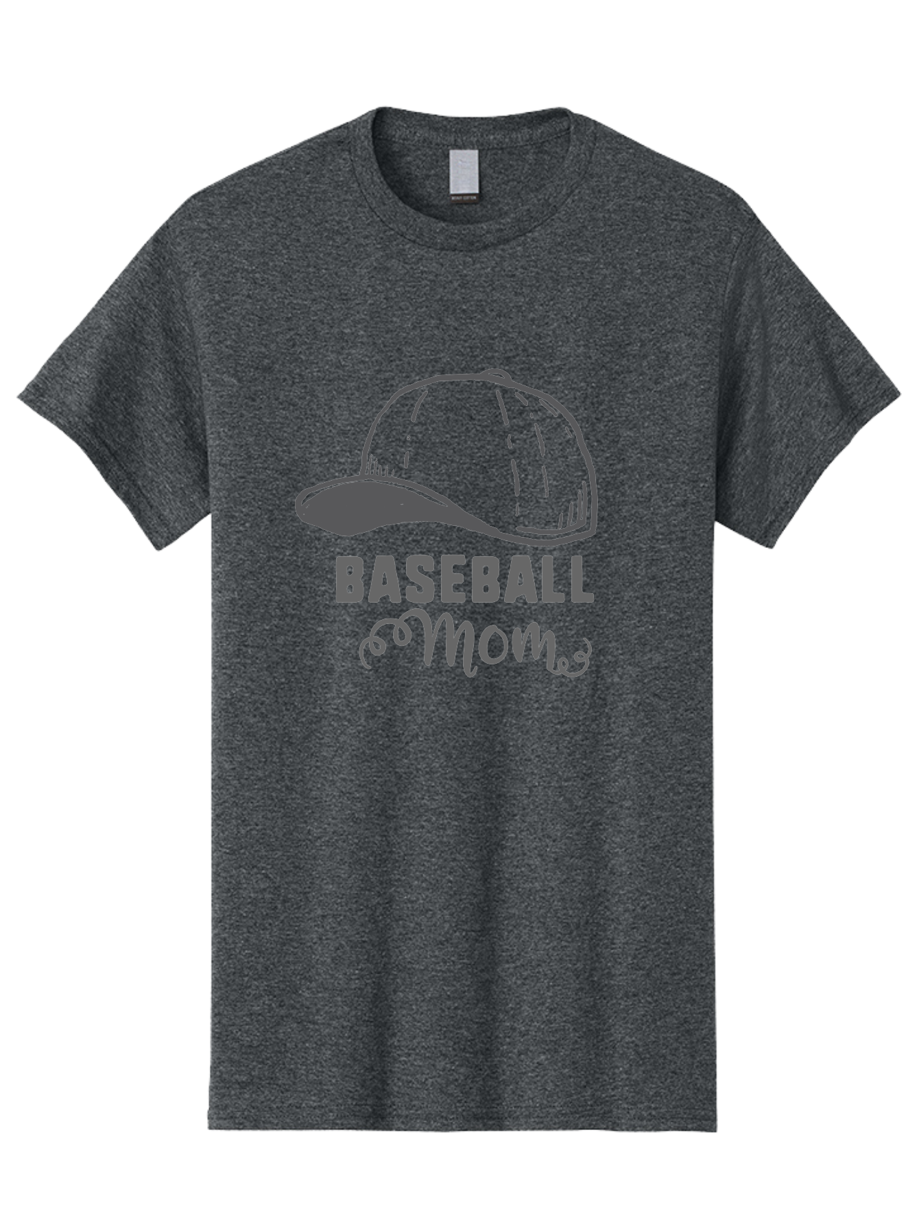 Baseball-Mom Men'S Graphic Tee, 100% Cotton, Comfortable Casual Summer Wear, Machine Washable, Baseball Mom, Mother'S Day Gift, Sports Mom, Baseball Hat, Mom'S Day Idea, Youth Baseball, Purple Text, Gray Hat, Sports Apparel Aac488