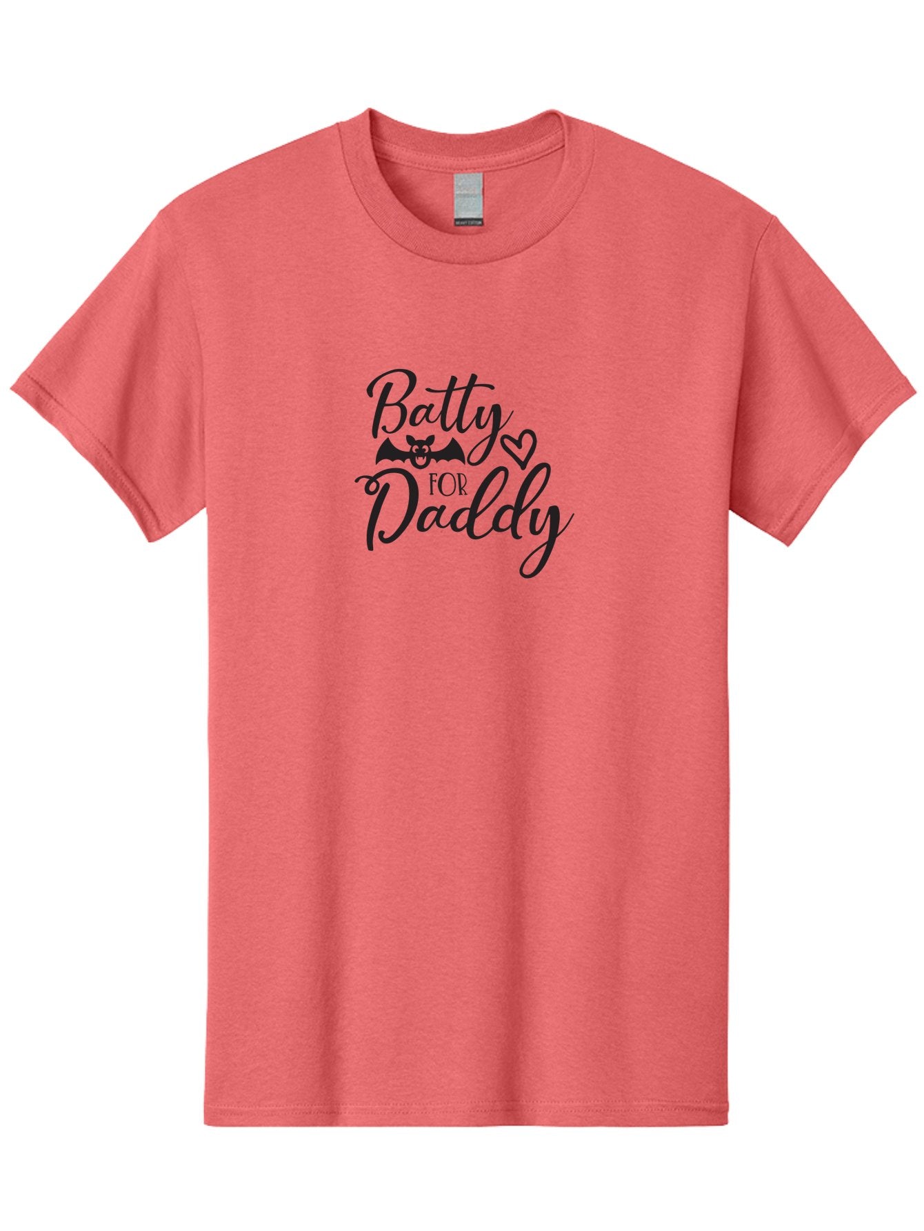 Batty-For-Daddy Men'S Graphic Tee, 100% Cotton, Comfortable Casual Summer Wear, Machine Washable, Batty For Daddy, Halloween Theme, Father'S Day Gift, Bat Design, Heart Symbol, Cursive Text, Love Message Aac490 15