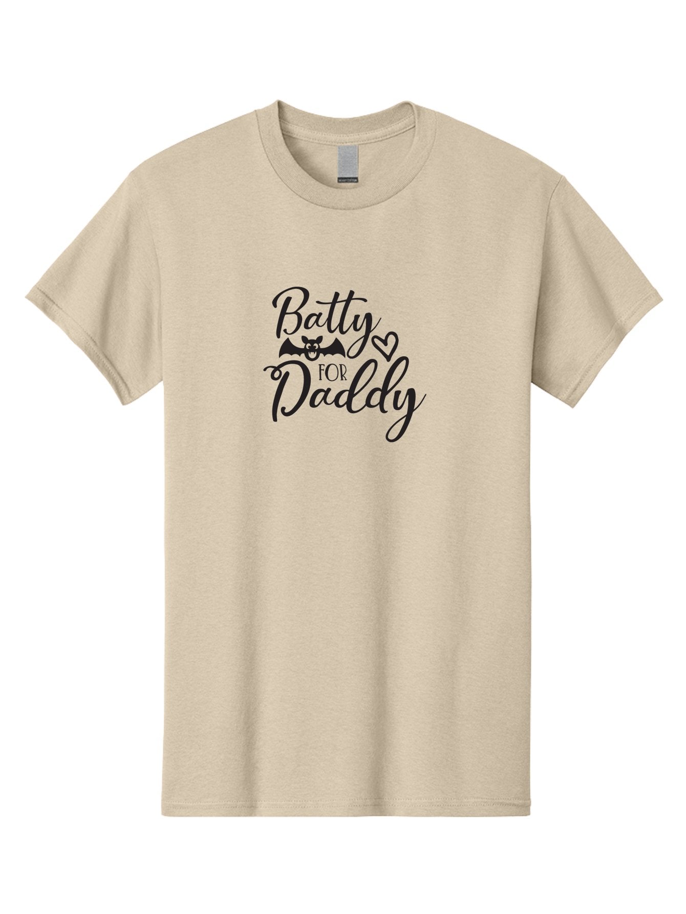 Batty-For-Daddy Men'S Graphic Tee, 100% Cotton, Comfortable Casual Summer Wear, Machine Washable, Batty For Daddy, Halloween Theme, Father'S Day Gift, Bat Design, Heart Symbol, Cursive Text, Love Message Aac490 14