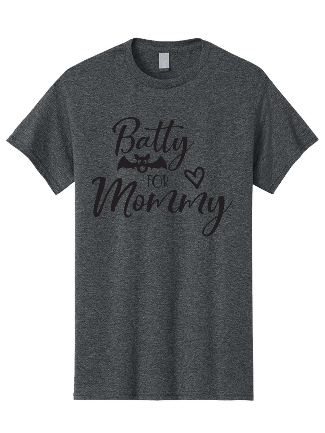 Batty-For-Mommy Men'S Graphic Tee, 100% Cotton, Comfortable Casual Summer Wear, Machine Washable, Halloween Theme, Batty For Mommy, Mother Child Love, Halloween Quotes, Funny Bat Design, Cursive Script, Heart Symbol, Mom Appreciation Aac491 6