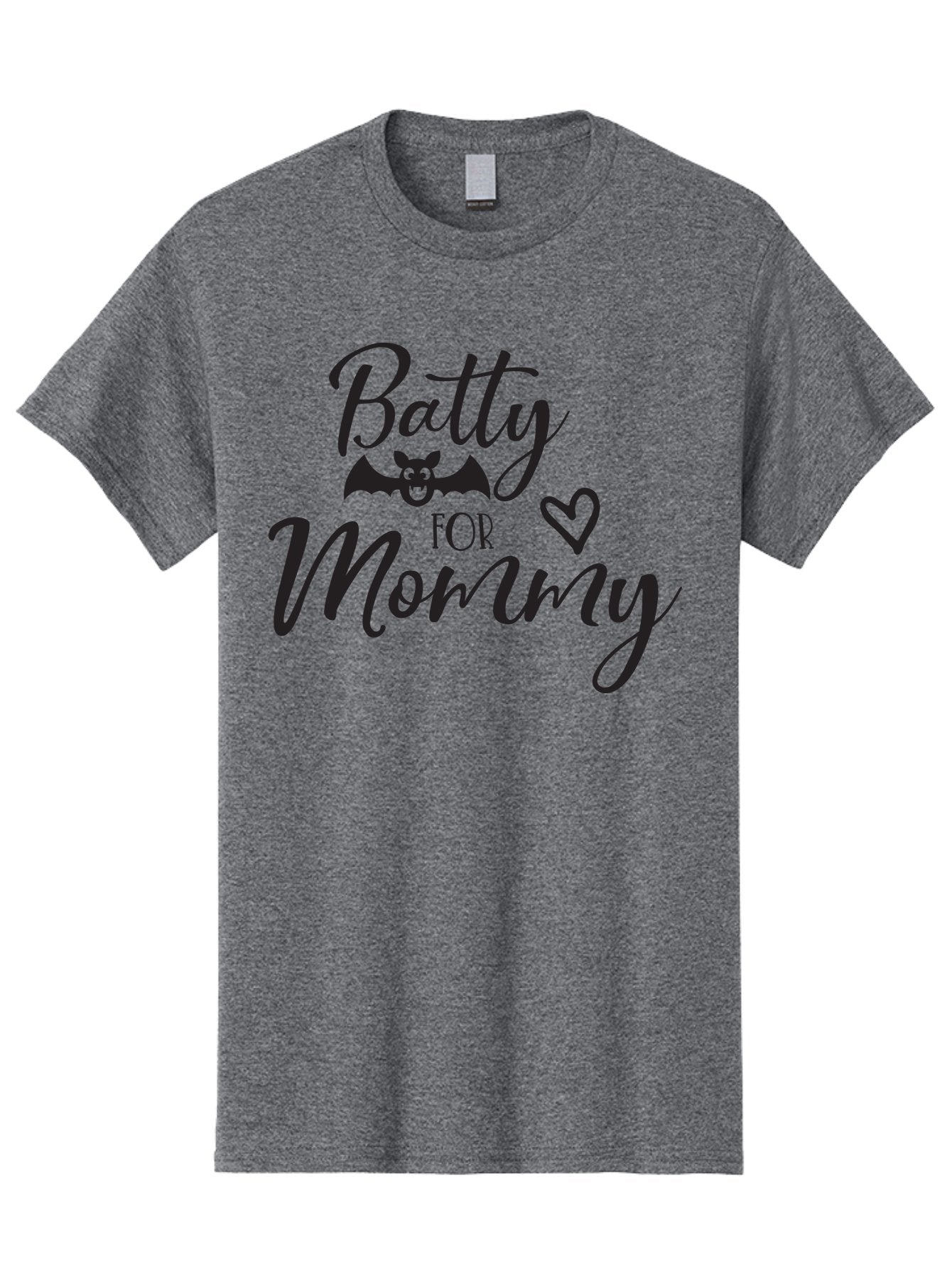 Batty-For-Mommy Men'S Graphic Tee, 100% Cotton, Comfortable Casual Summer Wear, Machine Washable, Halloween Theme, Batty For Mommy, Mother Child Love, Halloween Quotes, Funny Bat Design, Cursive Script, Heart Symbol, Mom Appreciation Aac491 7