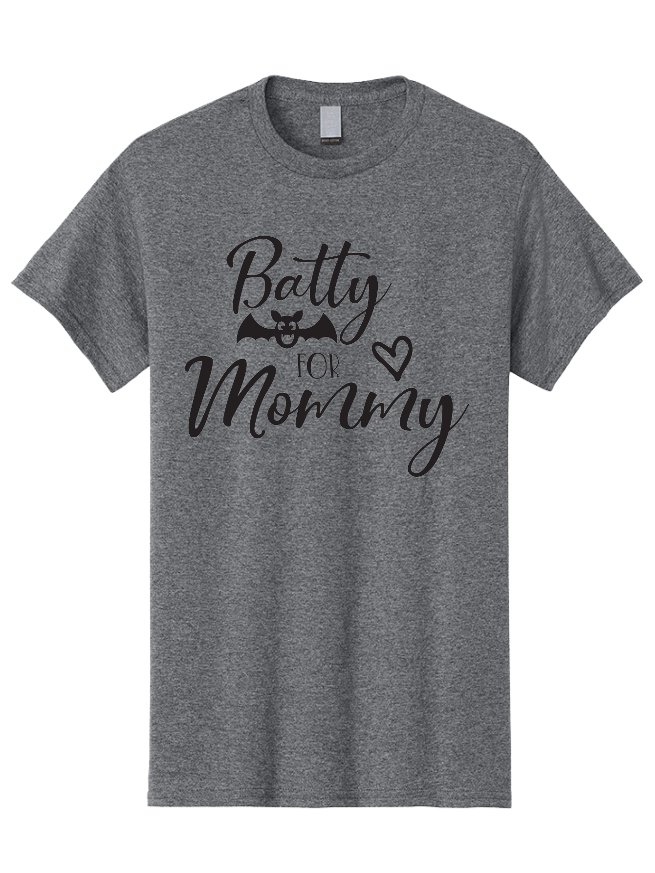 Batty-For-Mommy Men'S Graphic Tee, 100% Cotton, Comfortable Casual Summer Wear, Machine Washable, Halloween Theme, Batty For Mommy, Mother Child Love, Halloween Quotes, Funny Bat Design, Cursive Script, Heart Symbol, Mom Appreciation Aac491 25