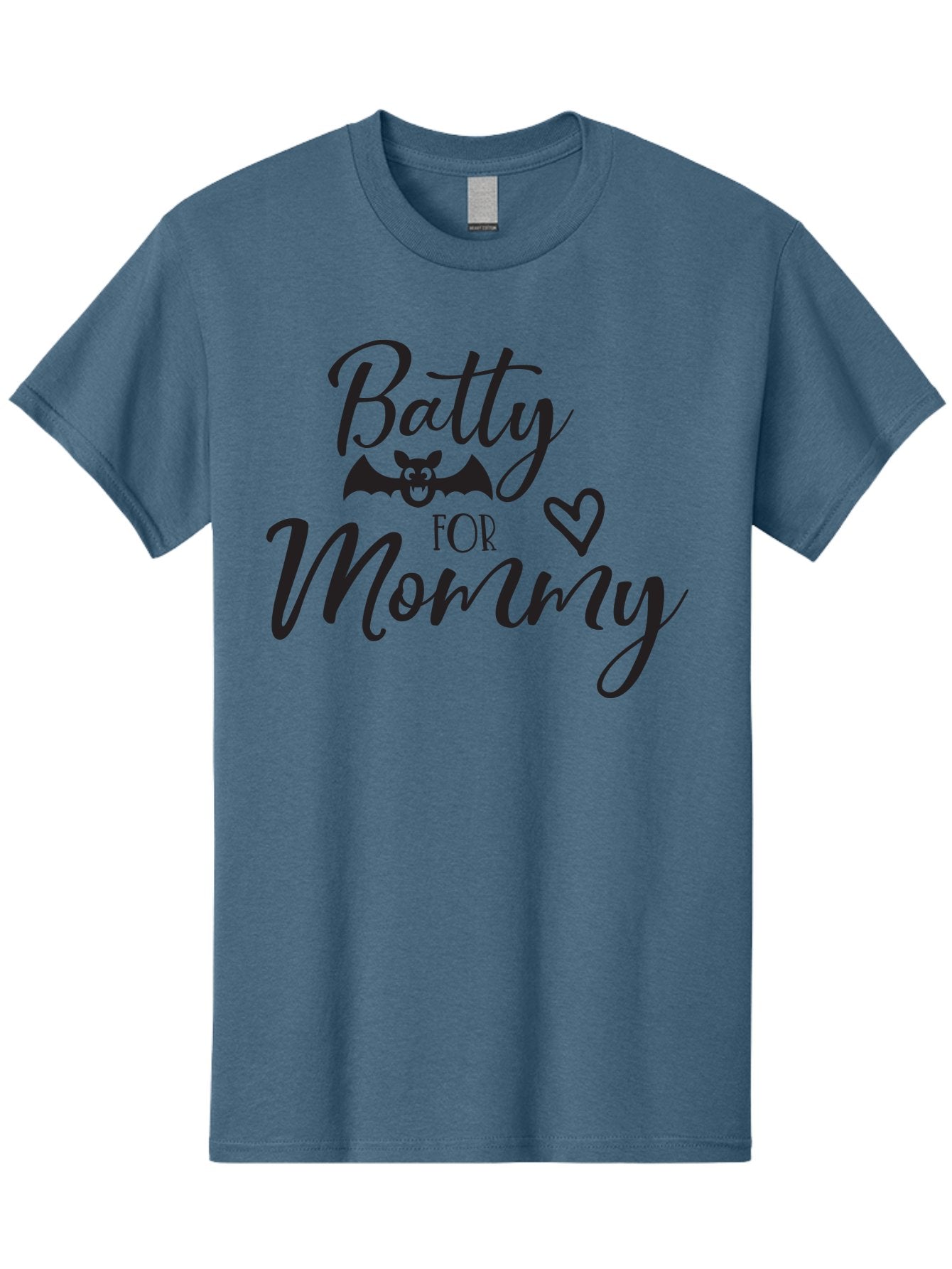 Batty-For-Mommy Men'S Graphic Tee, 100% Cotton, Comfortable Casual Summer Wear, Machine Washable, Halloween Theme, Batty For Mommy, Mother Child Love, Halloween Quotes, Funny Bat Design, Cursive Script, Heart Symbol, Mom Appreciation Aac491 4