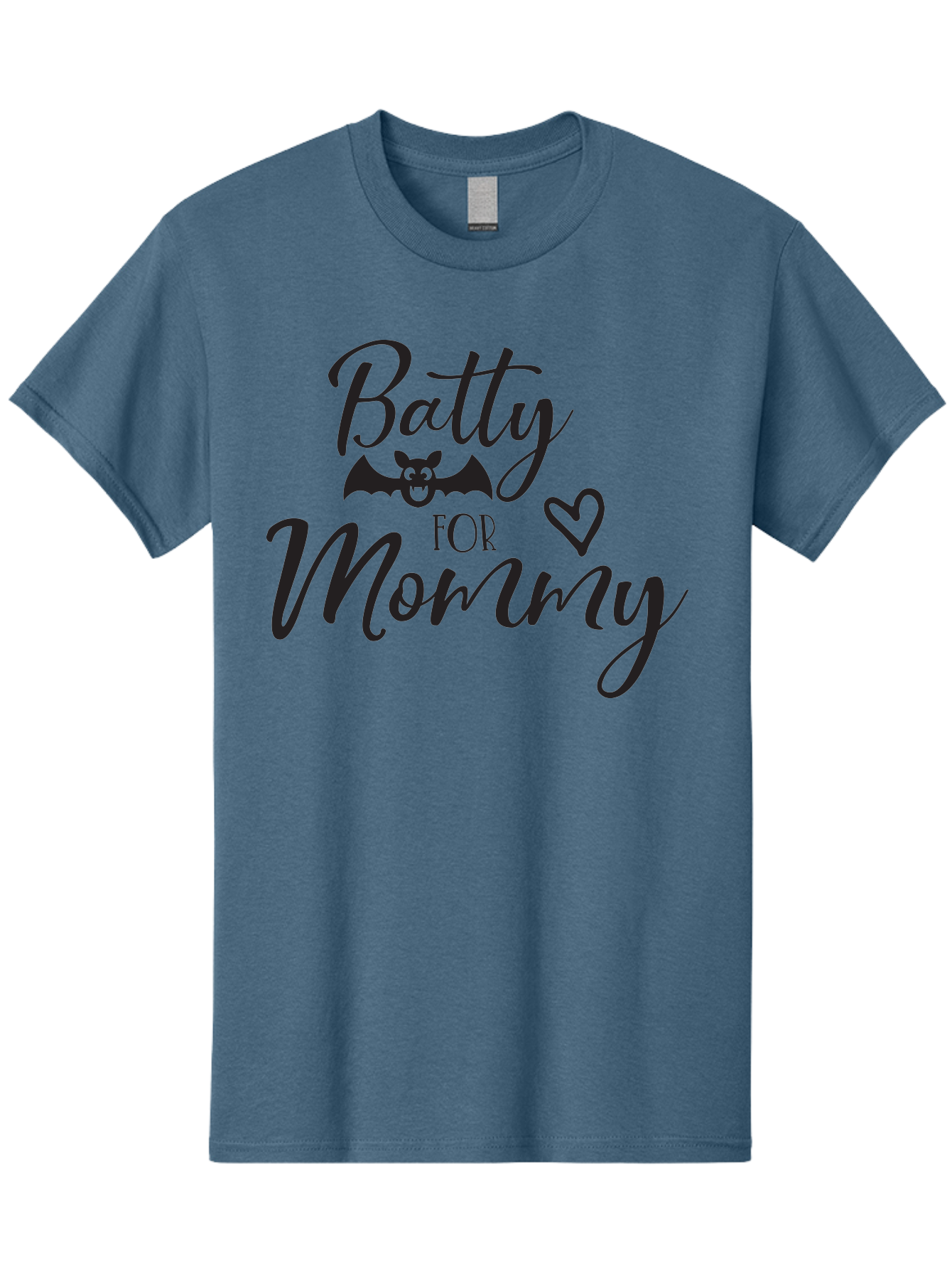 Batty-For-Mommy Men'S Graphic Tee, 100% Cotton, Comfortable Casual Summer Wear, Machine Washable, Halloween Theme, Batty For Mommy, Mother Child Love, Halloween Quotes, Funny Bat Design, Cursive Script, Heart Symbol, Mom Appreciation Aac491 23
