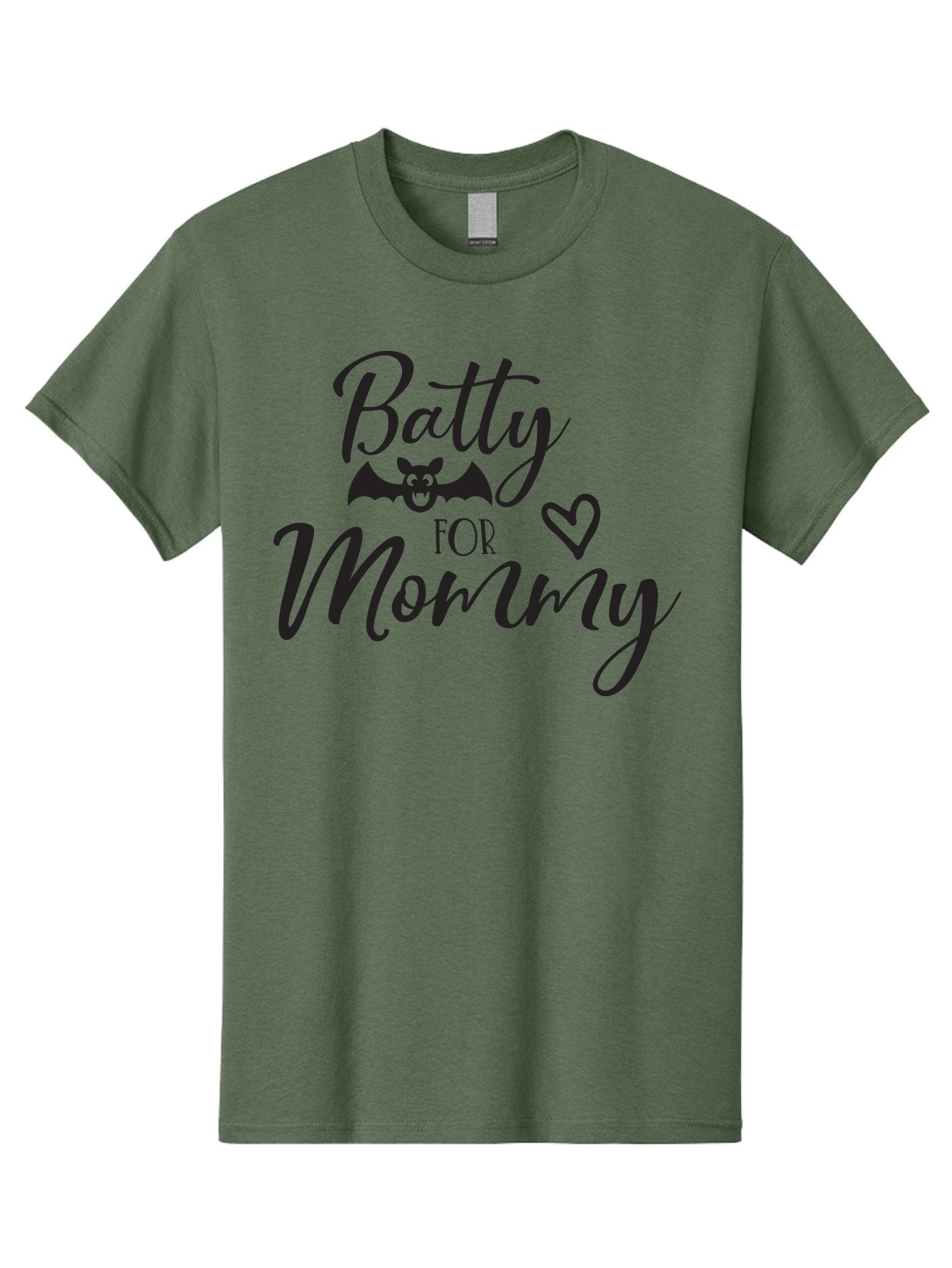 Batty-For-Mommy Men'S Graphic Tee, 100% Cotton, Comfortable Casual Summer Wear, Machine Washable, Halloween Theme, Batty For Mommy, Mother Child Love, Halloween Quotes, Funny Bat Design, Cursive Script, Heart Symbol, Mom Appreciation Aac491 13