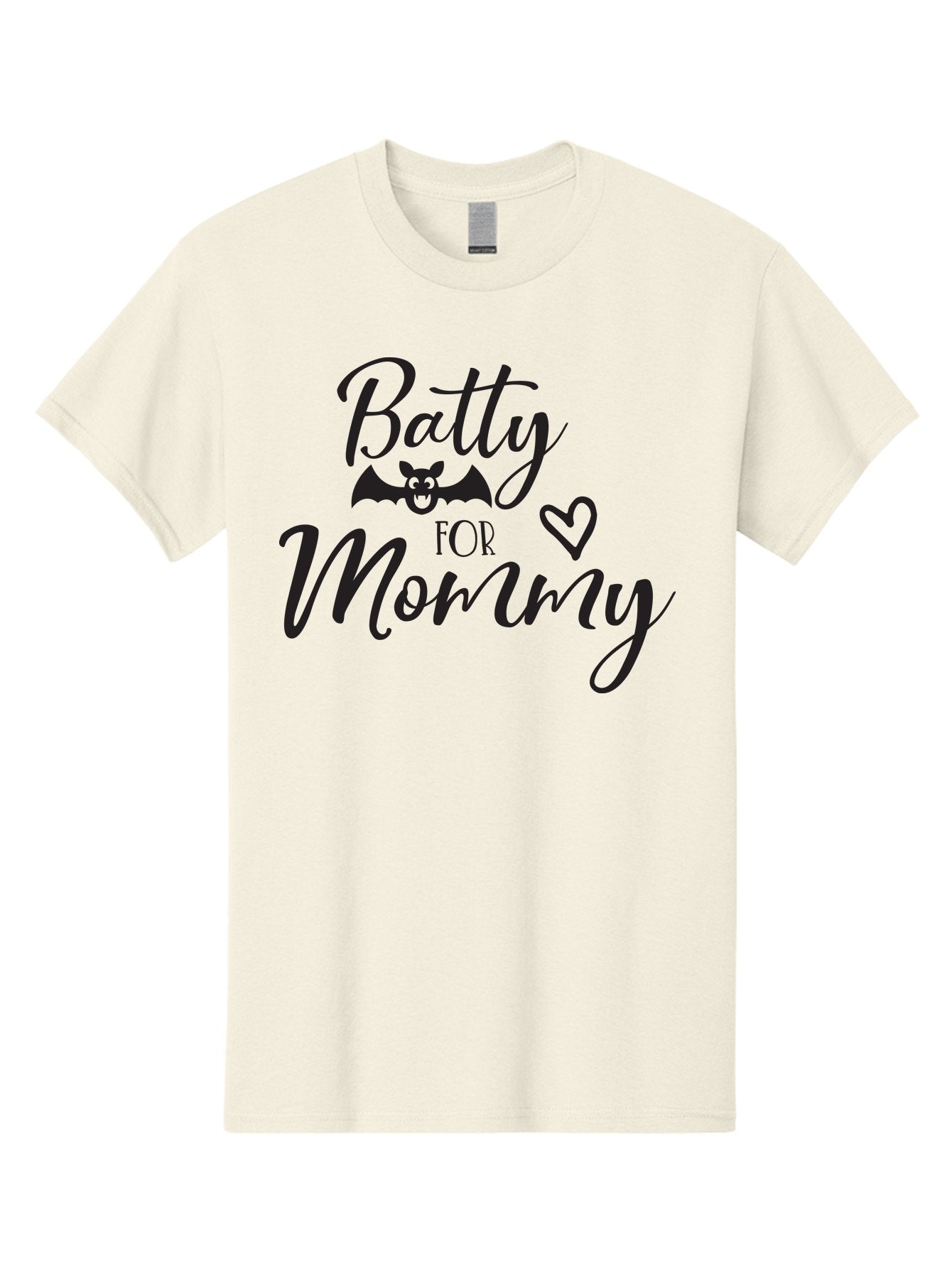Batty-For-Mommy Men'S Graphic Tee, 100% Cotton, Comfortable Casual Summer Wear, Machine Washable, Halloween Theme, Batty For Mommy, Mother Child Love, Halloween Quotes, Funny Bat Design, Cursive Script, Heart Symbol, Mom Appreciation Aac491 10