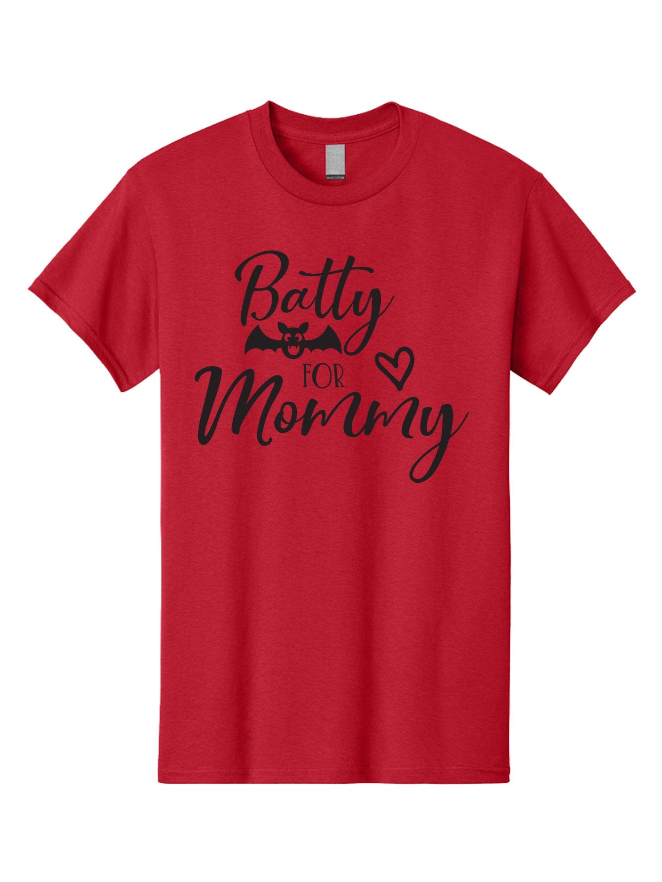 Batty-For-Mommy Men'S Graphic Tee, 100% Cotton, Comfortable Casual Summer Wear, Machine Washable, Halloween Theme, Batty For Mommy, Mother Child Love, Halloween Quotes, Funny Bat Design, Cursive Script, Heart Symbol, Mom Appreciation Aac491 12