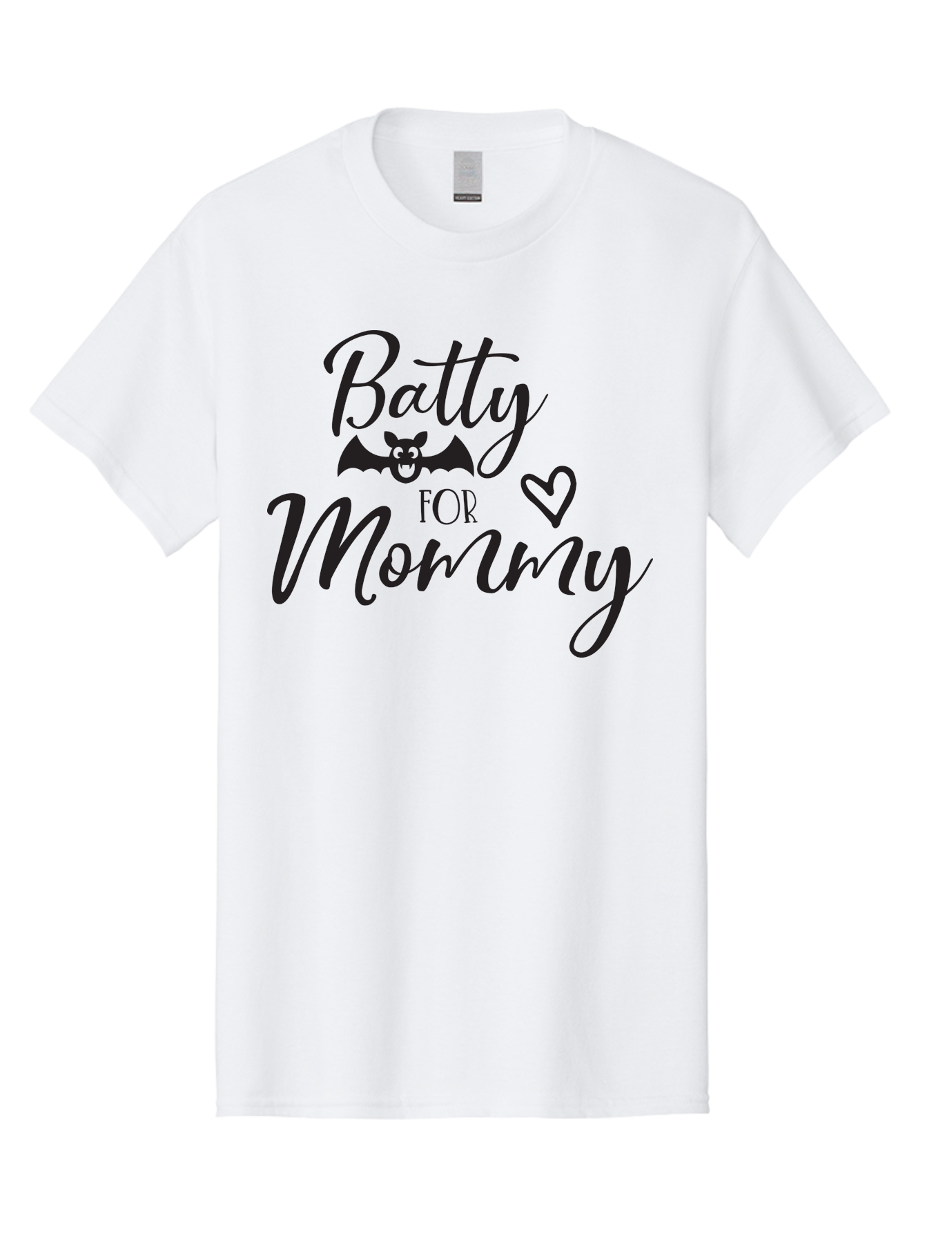 Batty-For-Mommy Men'S Graphic Tee, 100% Cotton, Comfortable Casual Summer Wear, Machine Washable, Halloween Theme, Batty For Mommy, Mother Child Love, Halloween Quotes, Funny Bat Design, Cursive Script, Heart Symbol, Mom Appreciation Aac491 15