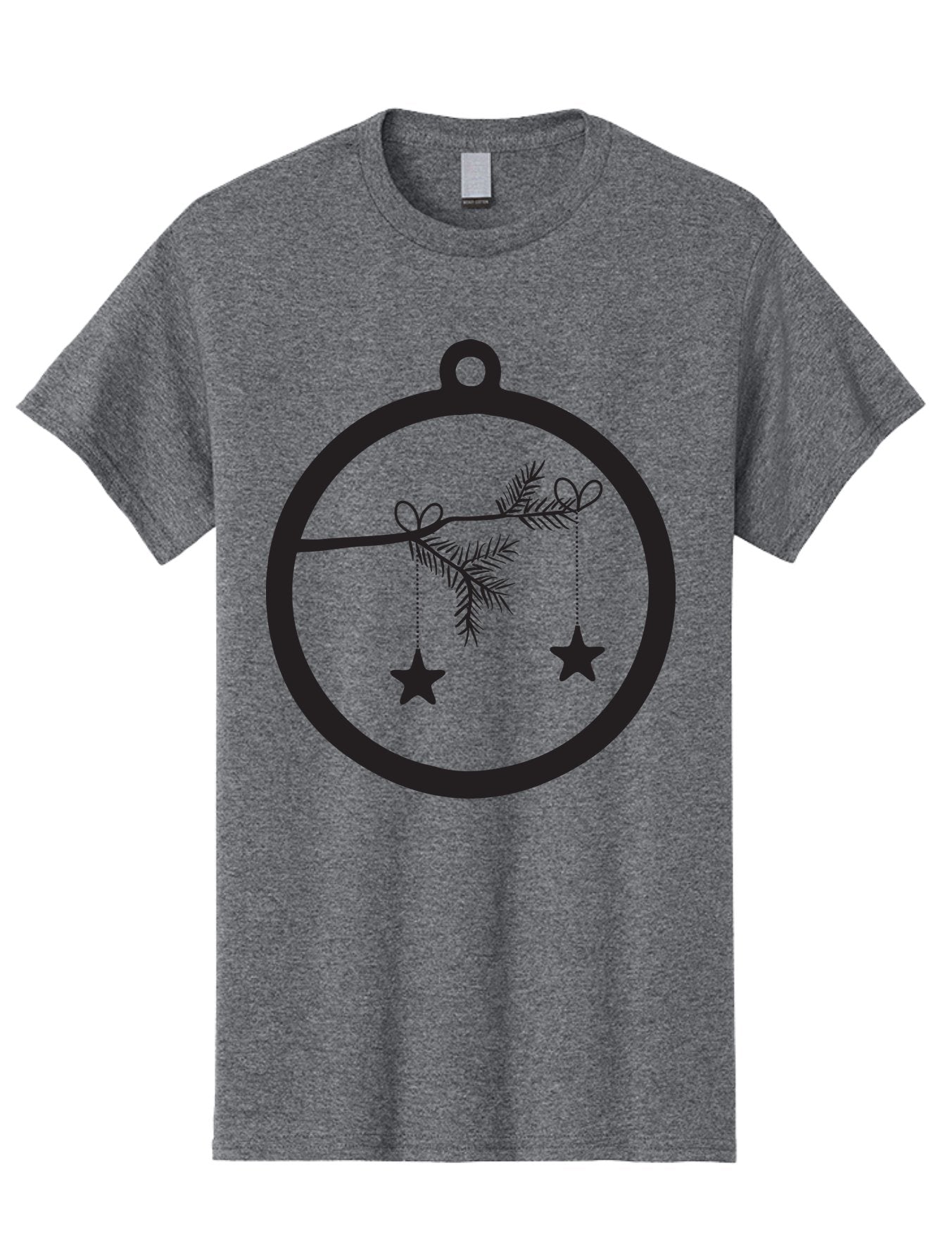 Bauble-With-Ornaments Men'S Graphic Tee, 100% Cotton, Comfortable Casual Summer Wear, Machine Washable, Christmas Decoration, Hanging Ornaments, Pine Branch, Star Decorations, Festive Design, Holiday Decor, Seasonal Theme, Xmas Tree Aac492 15