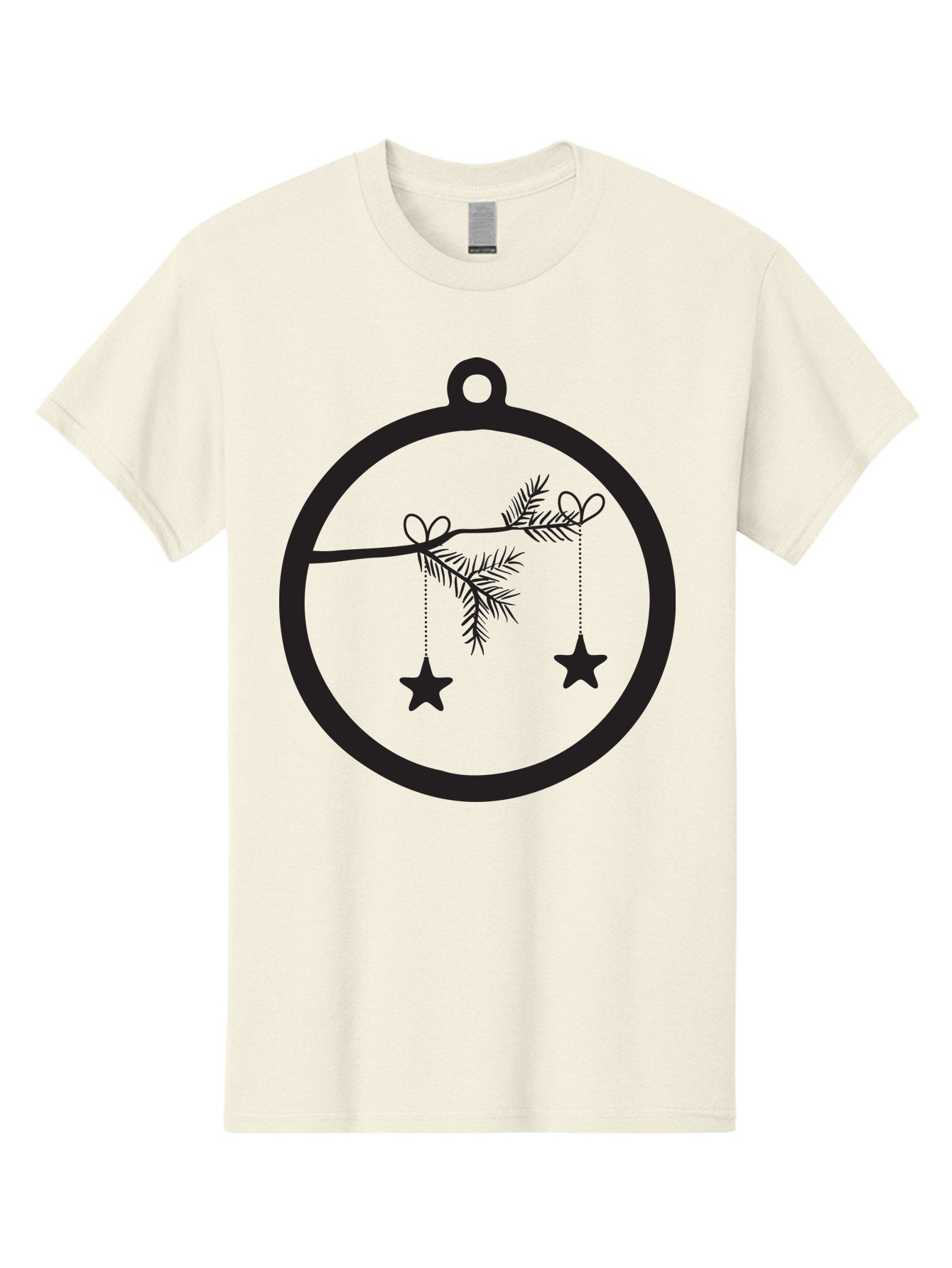 Bauble-With-Ornaments Men'S Graphic Tee, 100% Cotton, Comfortable Casual Summer Wear, Machine Washable, Christmas Decoration, Hanging Ornaments, Pine Branch, Star Decorations, Festive Design, Holiday Decor, Seasonal Theme, Xmas Tree Aac492 12