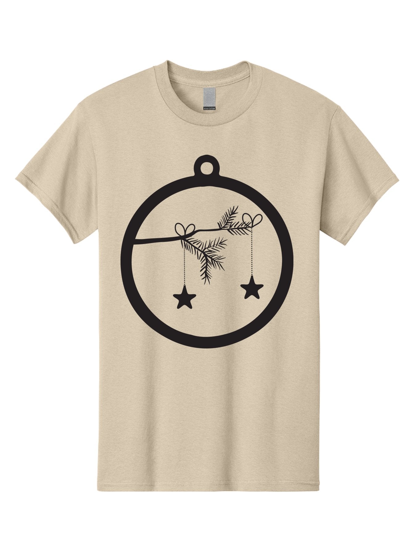 Bauble-With-Ornaments Men'S Graphic Tee, 100% Cotton, Comfortable Casual Summer Wear, Machine Washable, Christmas Decoration, Hanging Ornaments, Pine Branch, Star Decorations, Festive Design, Holiday Decor, Seasonal Theme, Xmas Tree Aac492 13