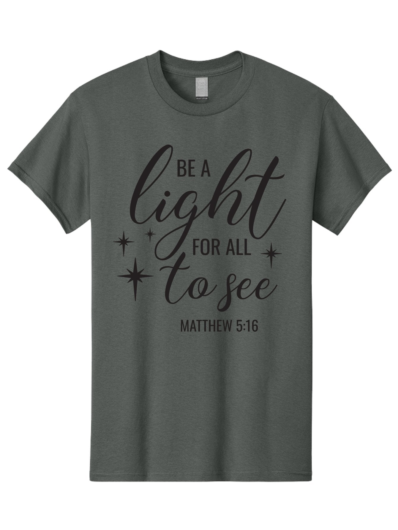Be-A-Light-For-All-To-See Men'S Graphic Tee, 100% Cotton, Comfortable Casual Summer Wear, Machine Washable, Inspirational Quote, Biblical Verse, Matthew 5:16, Motivational Message, Be A Light, Positivity, Faith, Spirituality, Guidance, Aac493 8