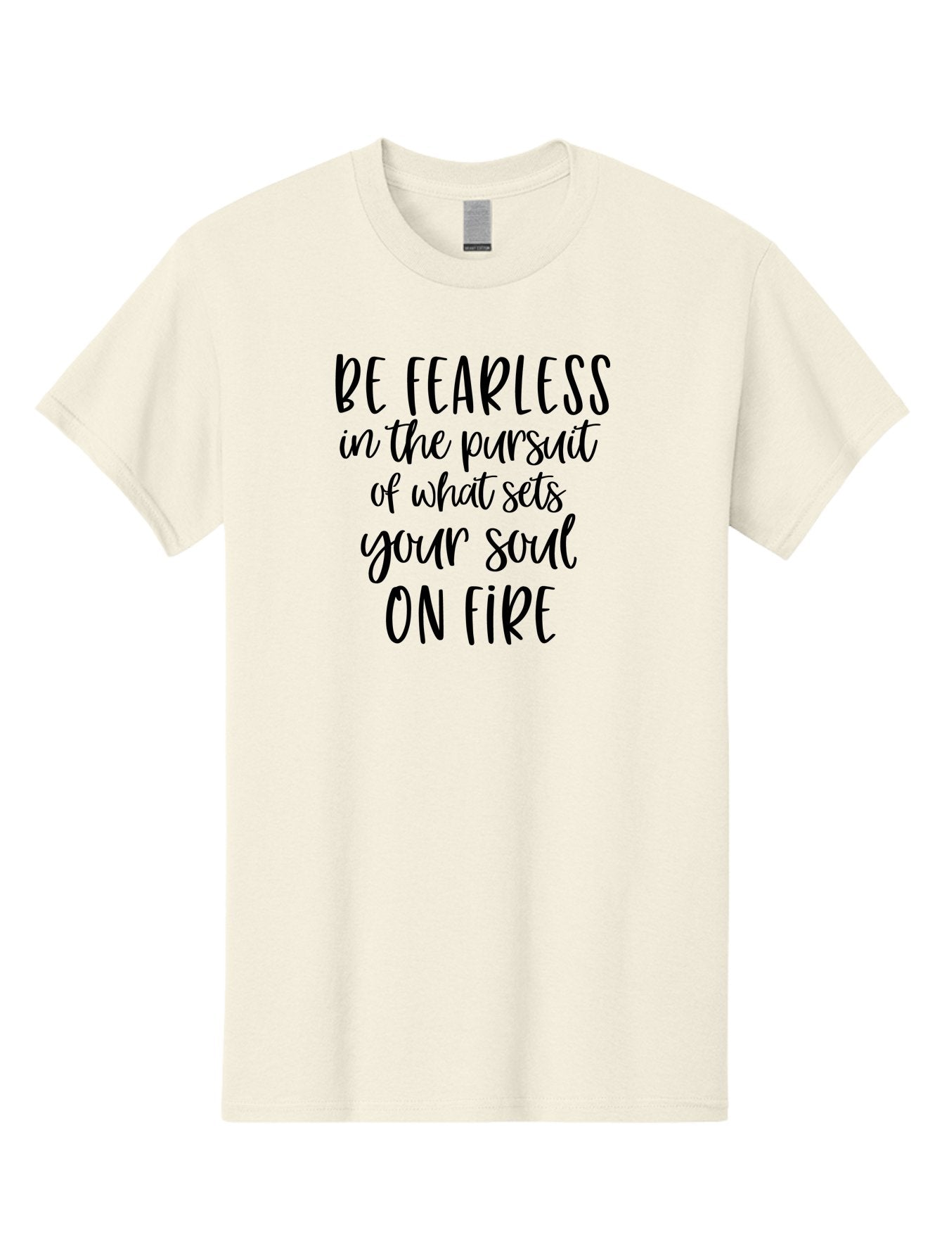 Be-Fearless Men'S Graphic Tee, 100% Cotton, Comfortable Casual Summer Wear, Machine Washable, Motivational Quote, Inspiring Words, Fearless Pursuit, Soulful Journey, Inner Fire, Motivational Poster, Positivity, Encouragement, Success Mindset, Aac495 8