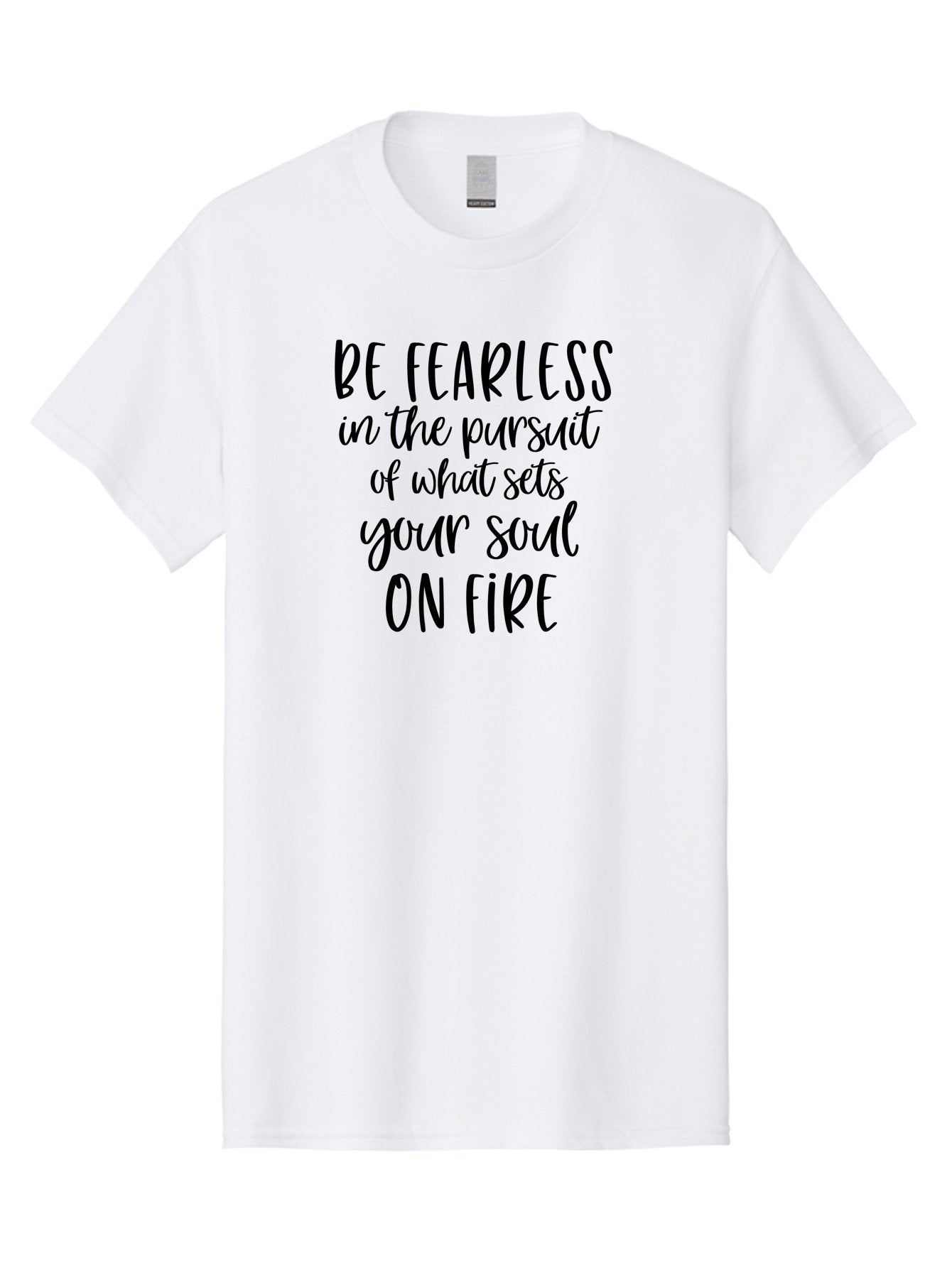 Be-Fearless Men'S Graphic Tee, 100% Cotton, Comfortable Casual Summer Wear, Machine Washable, Motivational Quote, Inspiring Words, Fearless Pursuit, Soulful Journey, Inner Fire, Motivational Poster, Positivity, Encouragement, Success Mindset, Aac495 14