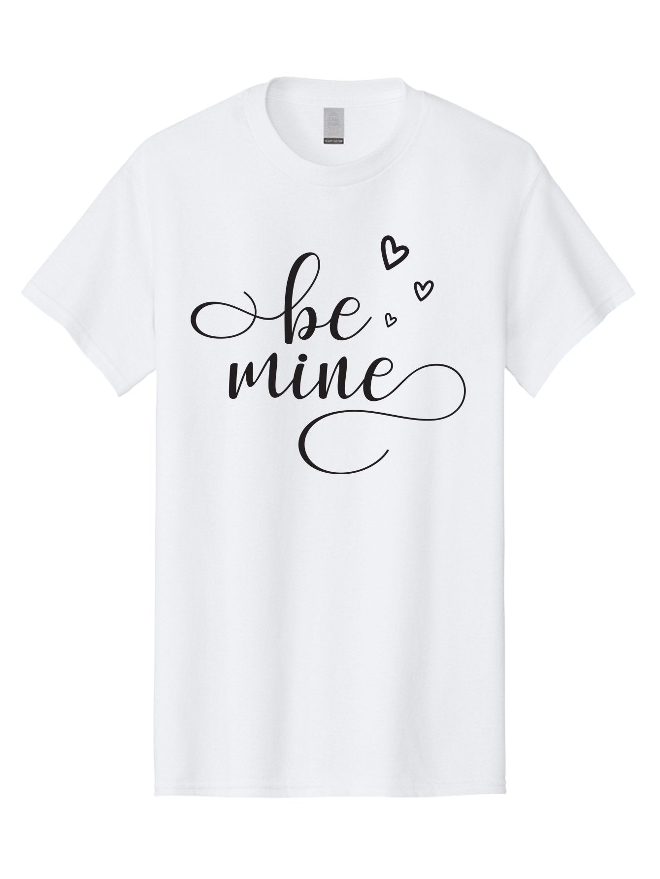 Be-Mine Men'S Graphic Tee, 100% Cotton, Comfortable Casual Summer Wear, Machine Washable, Love Message, Valentines Day Card, Romantic Quote, Cursive Text, Heart Symbols, Love Hearts, Sweetheart, Valentines Day Gift Aac497