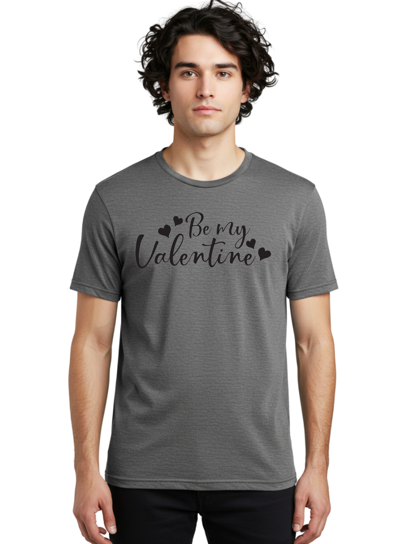 Be-My-Valentine Men'S Graphic Tee, 100% Cotton, Comfortable Casual Summer Wear, Machine Washable, Valentine'S Day Message, Romantic Greeting, Love Hearts, Heart Decoration, Be My Valentine, Valentine'S Day Card, Sweetheart, Love Message, Aac499